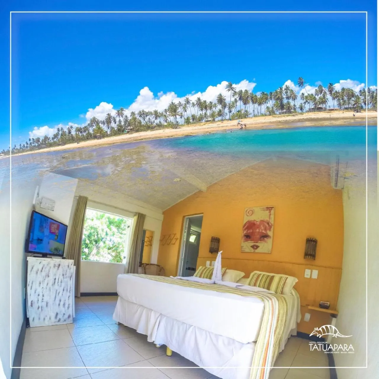 Decorative detail, Bed in Pousada Tatuapara