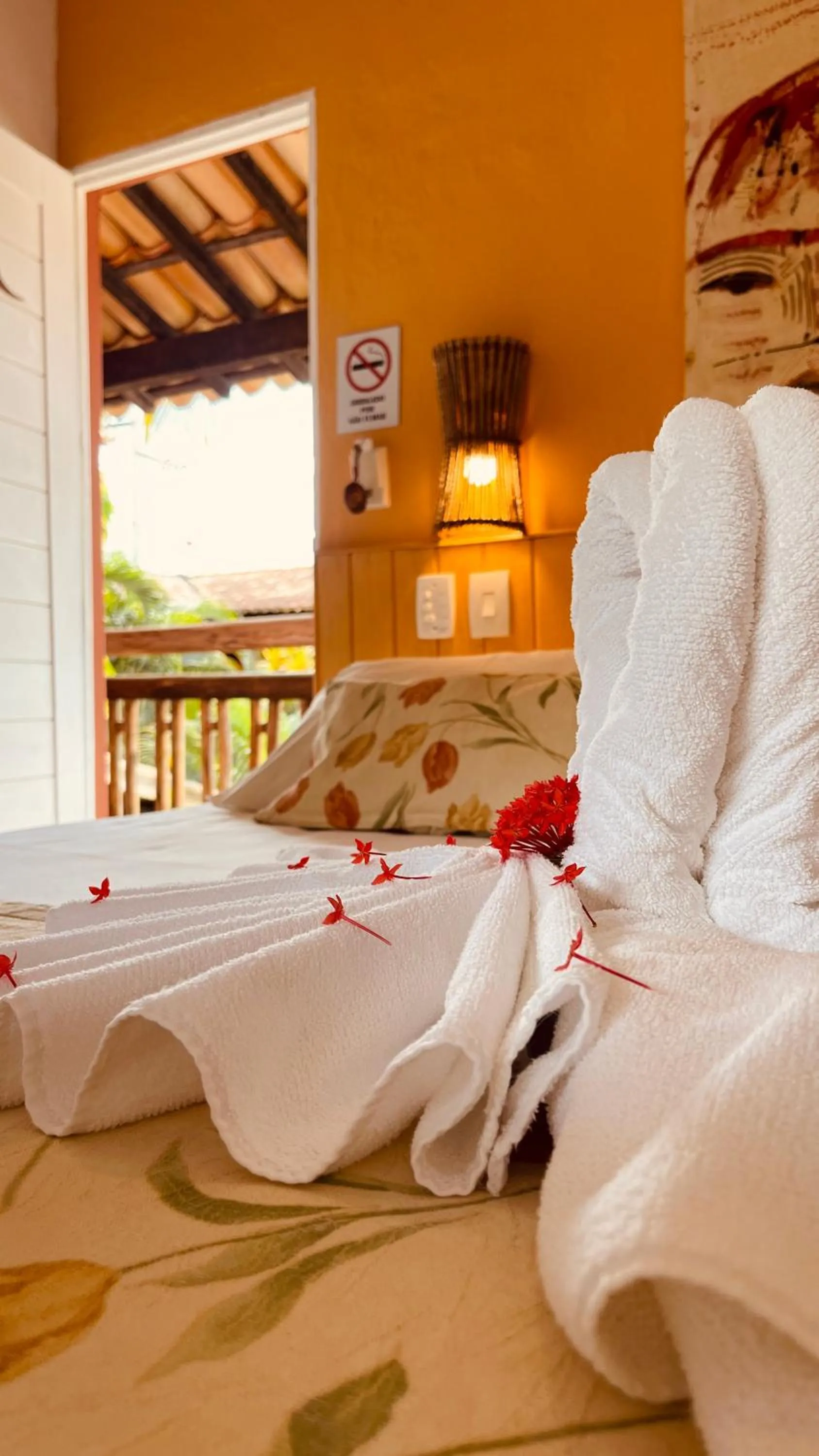 Decorative detail, Bed in Pousada Tatuapara