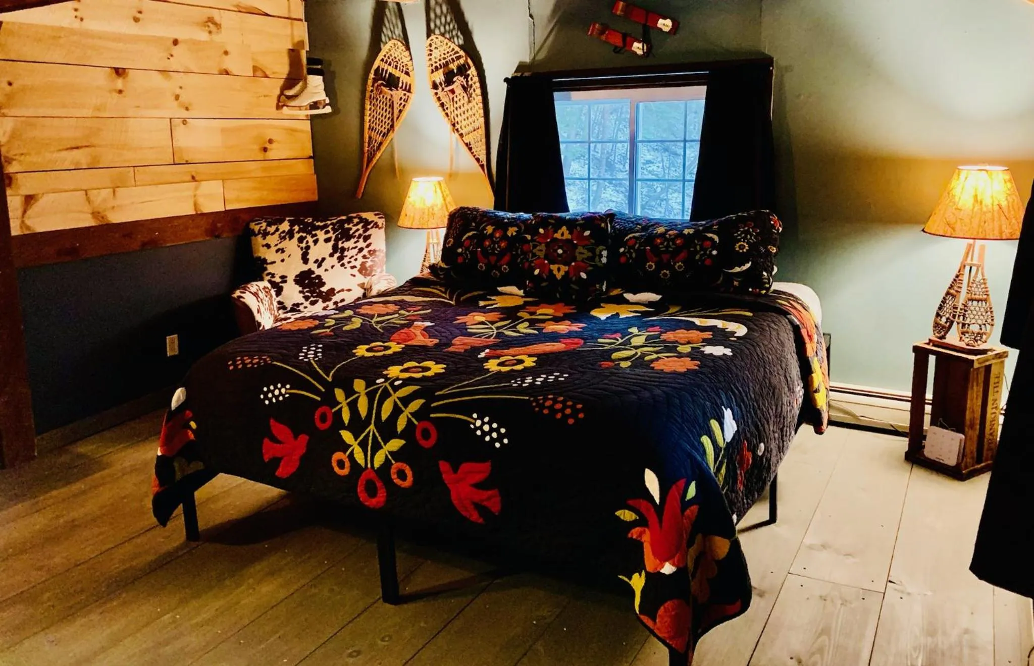 Bed in Grunberg Haus Inn & Cabins