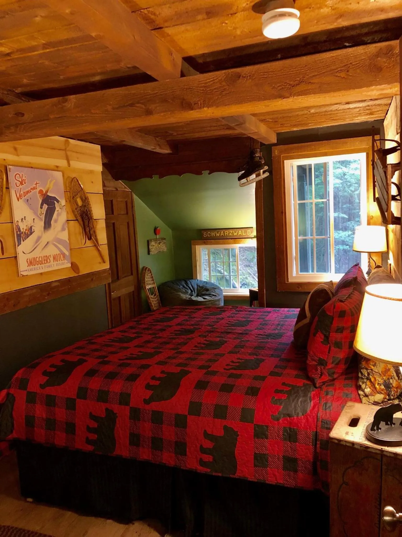 Bed in Grunberg Haus Inn & Cabins