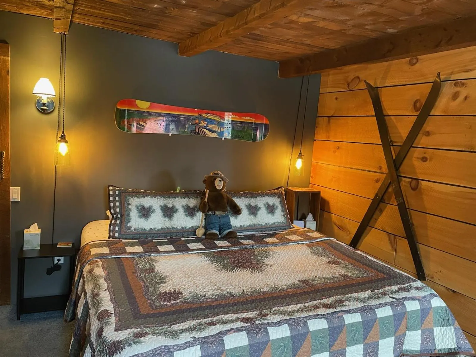 Bed in Grunberg Haus Inn & Cabins