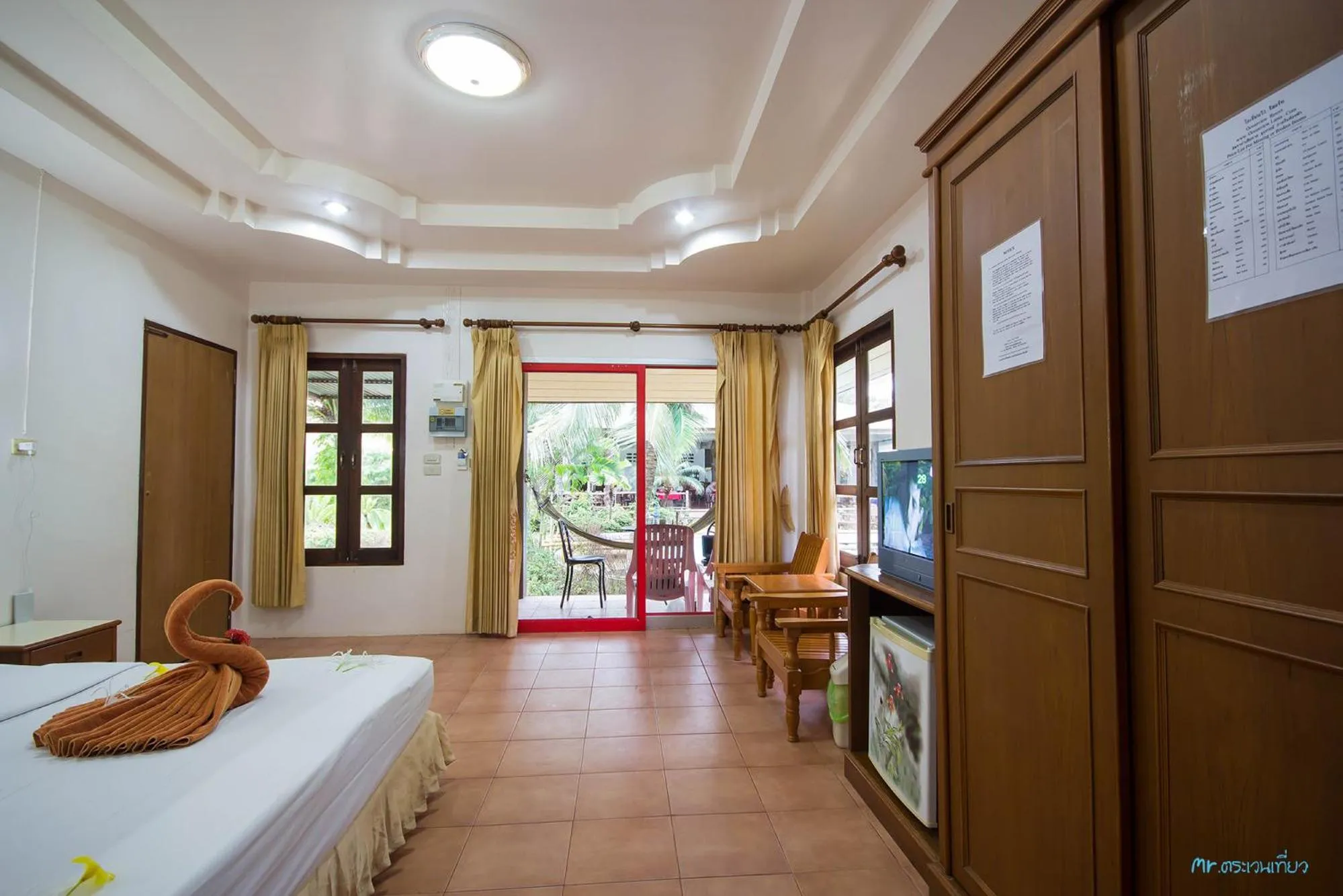 Bed in Ocean View Resort