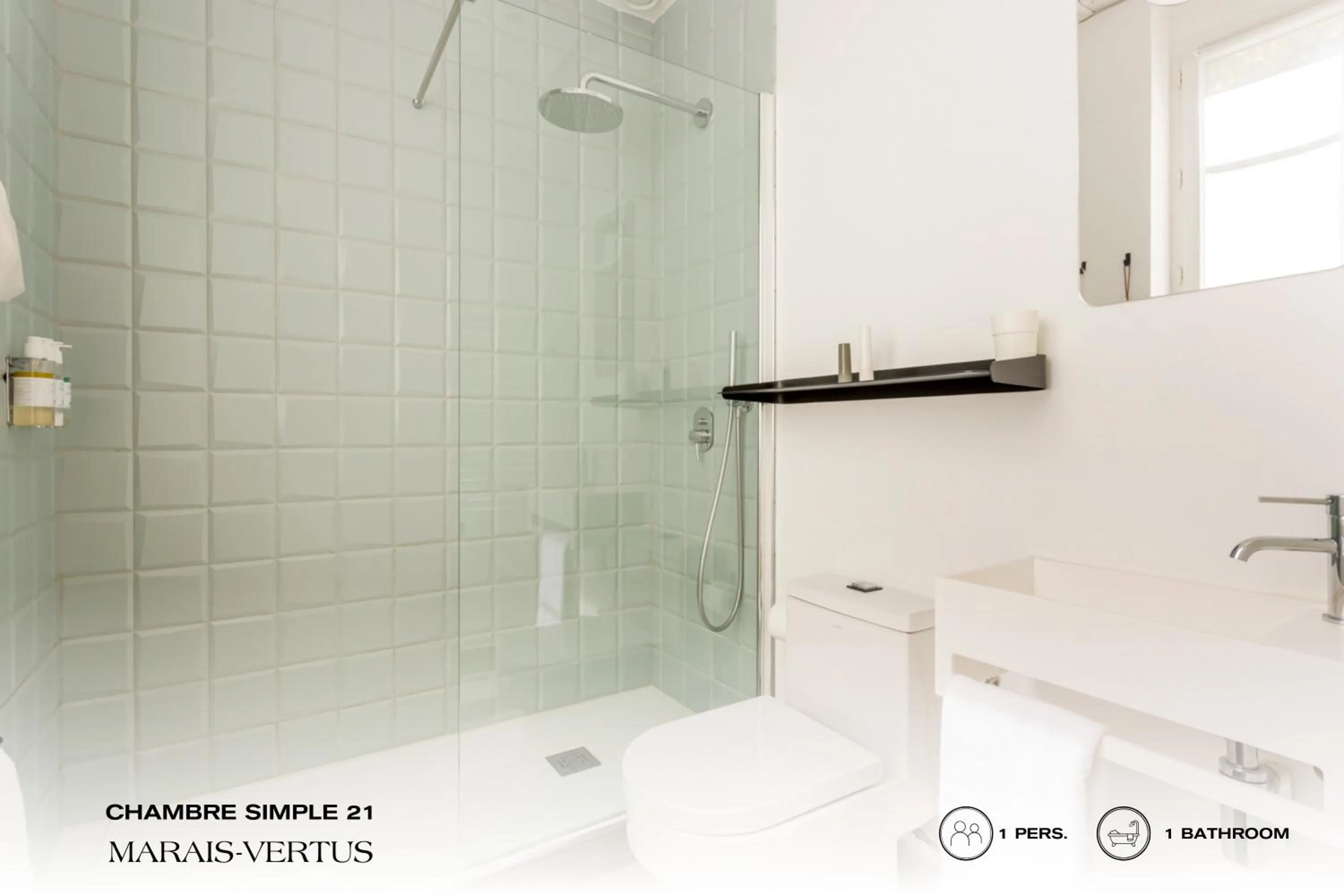 Bathroom in Beauquartier - Marais Vertus