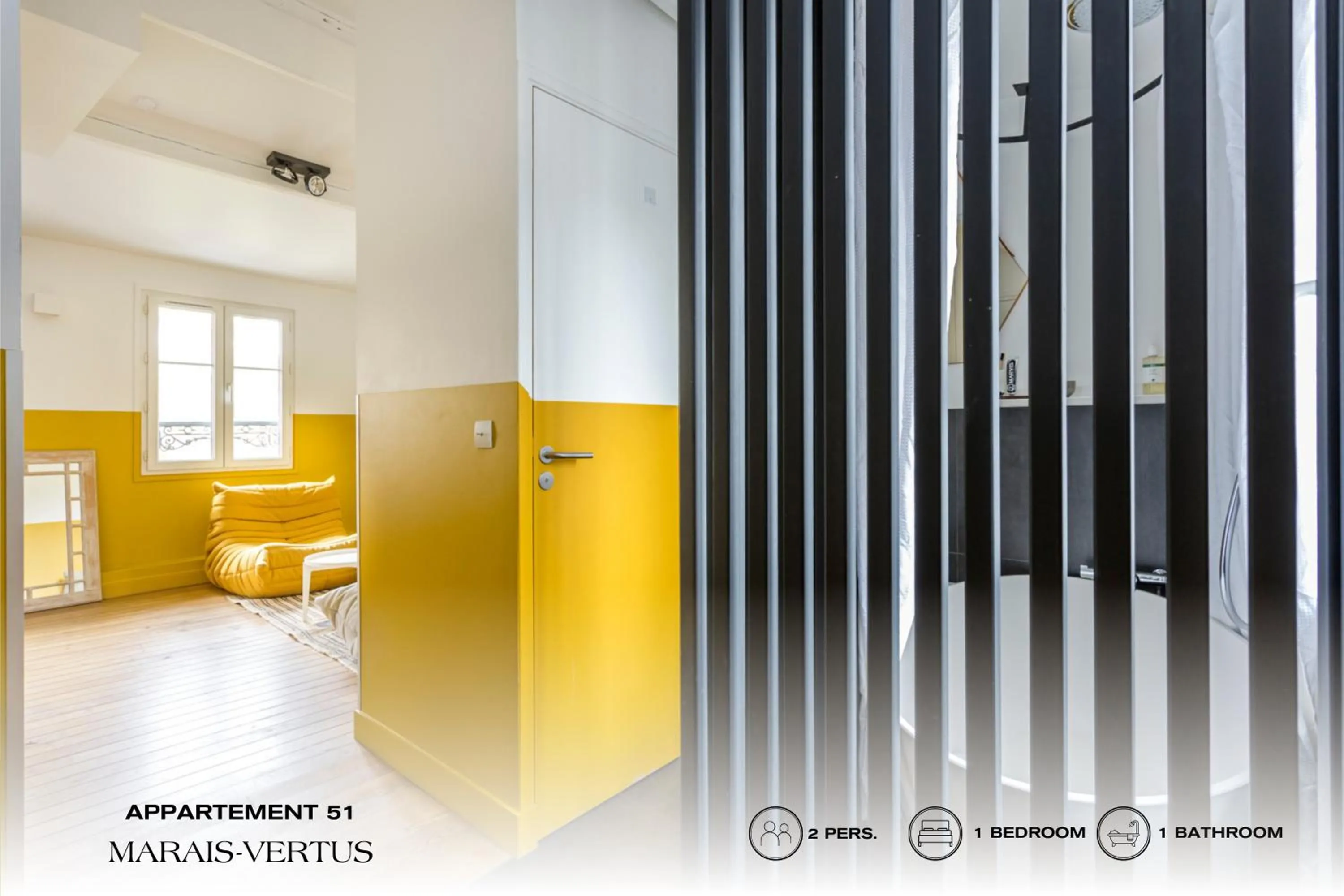 Bathroom in Beauquartier - Marais Vertus