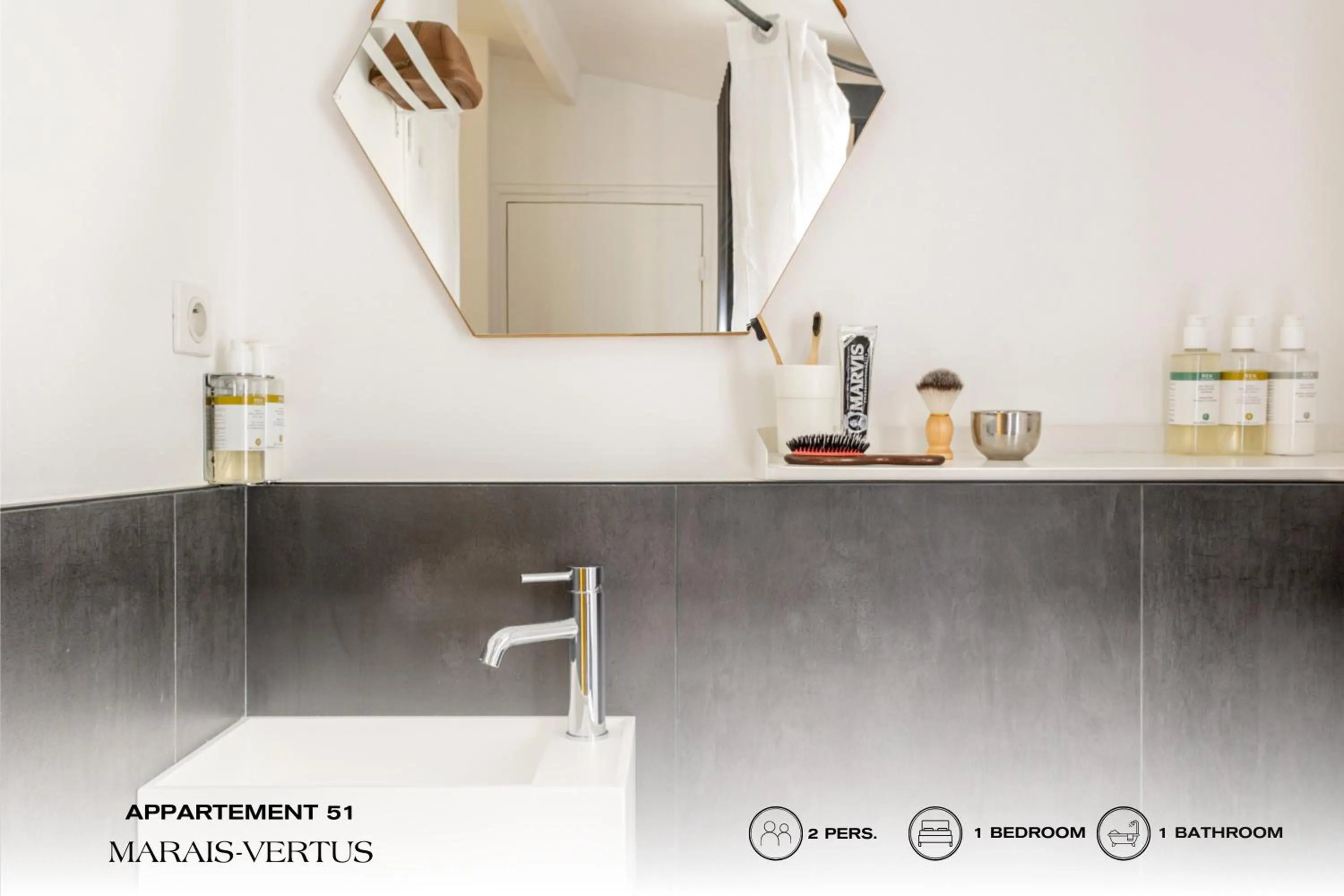 Bathroom in Beauquartier - Marais Vertus