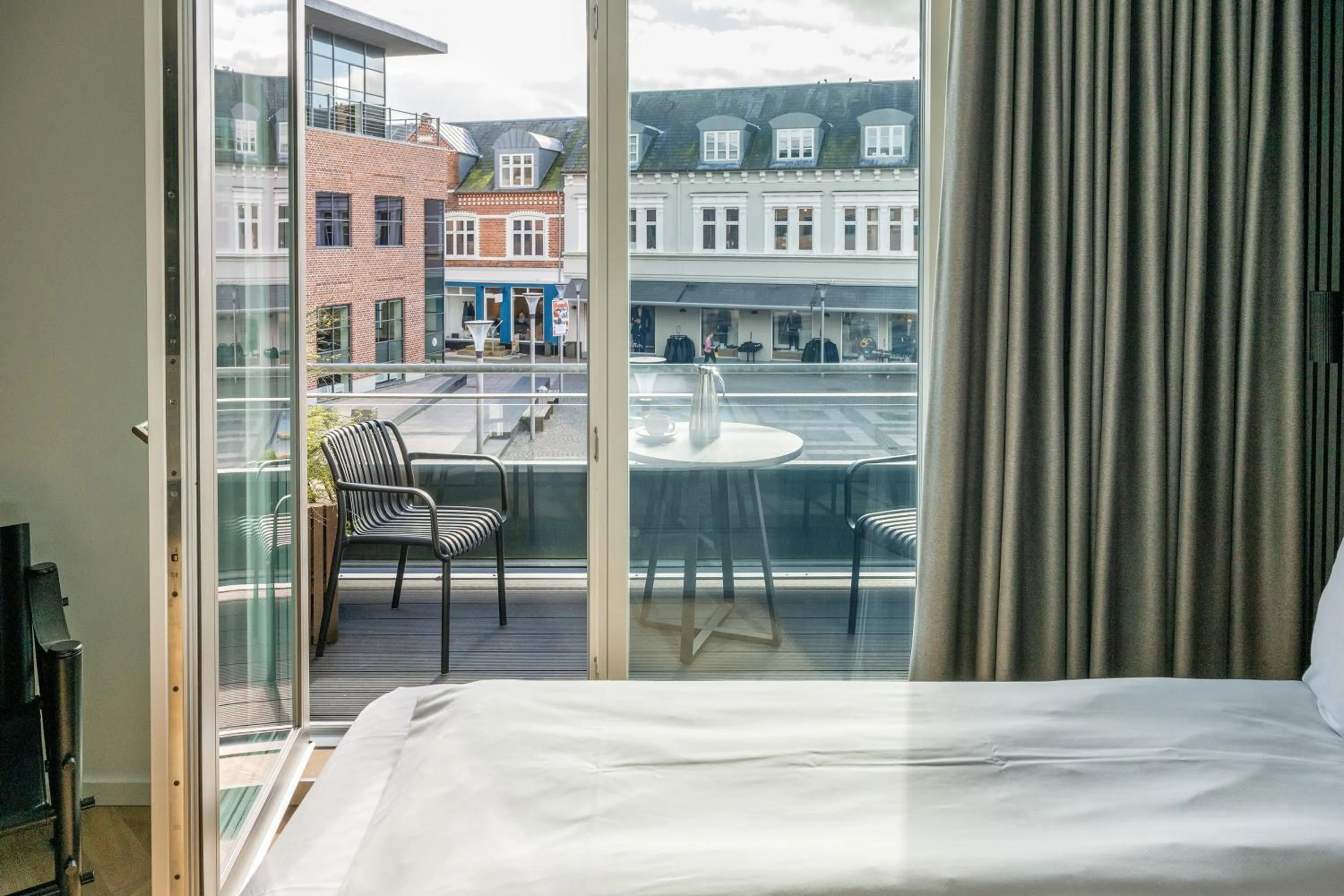 View (from property/room), Bed in Hotel Skjern