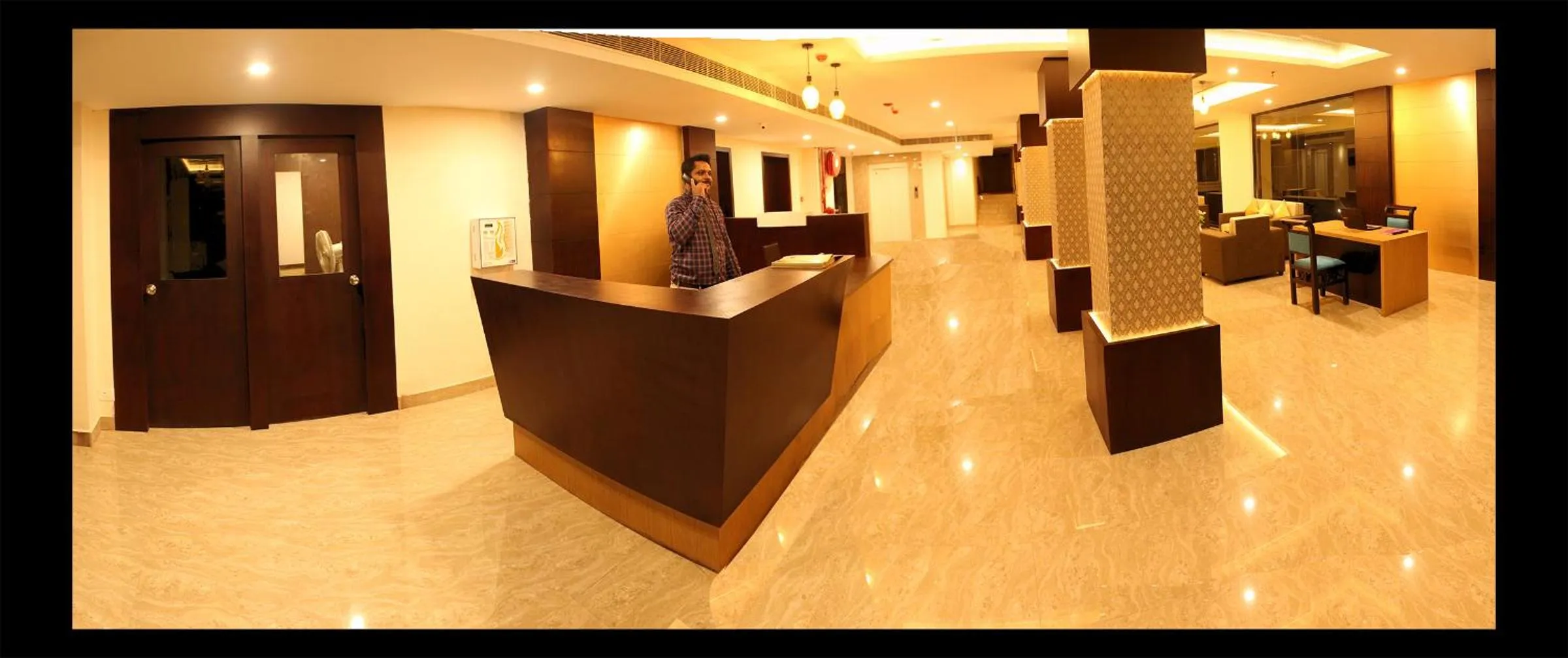 Lobby or reception in Hotel Yamuna