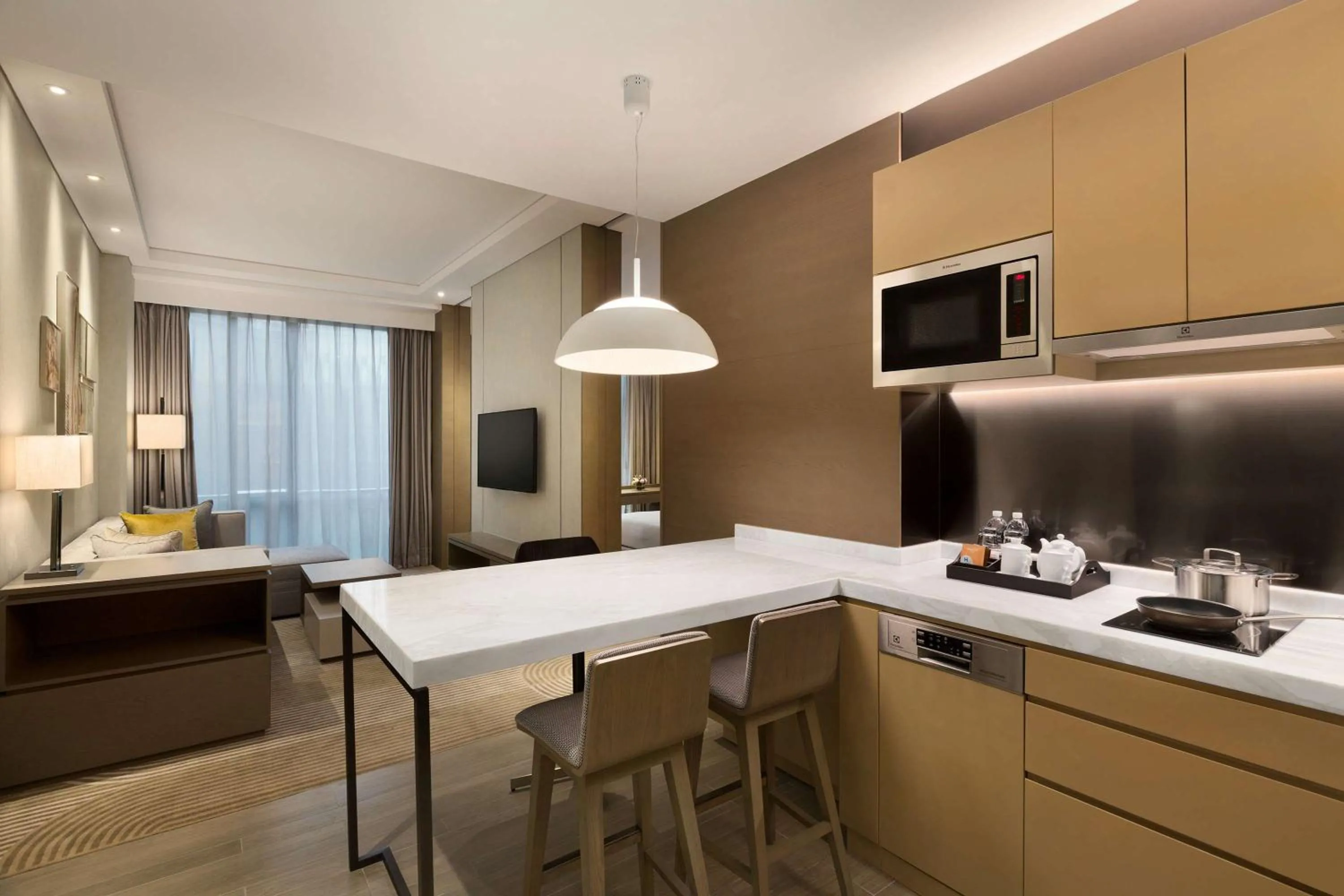 Photo of the whole room in Hyatt House Shanghai Hongqiao CBD