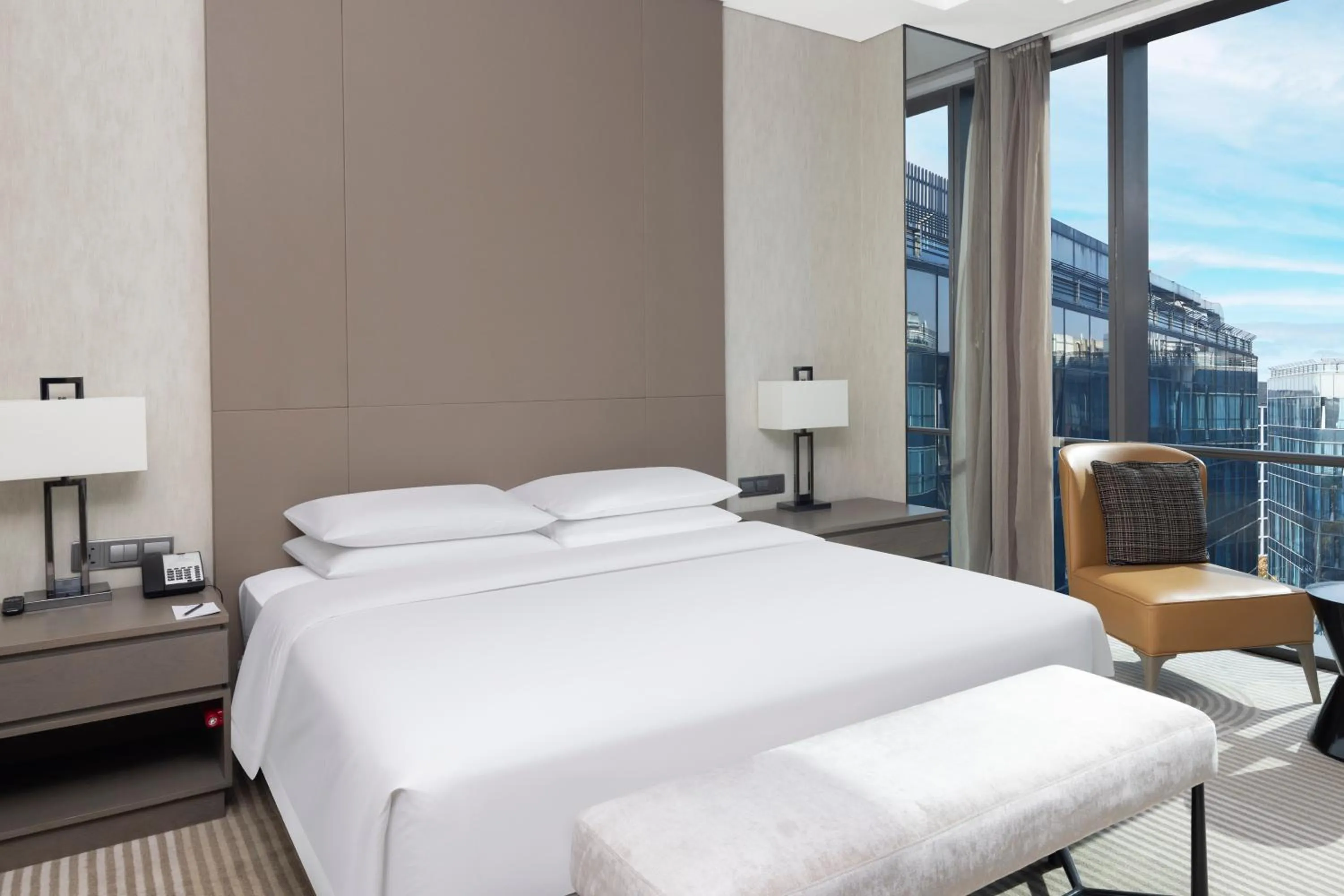 Bed in Hyatt House Shanghai Hongqiao CBD
