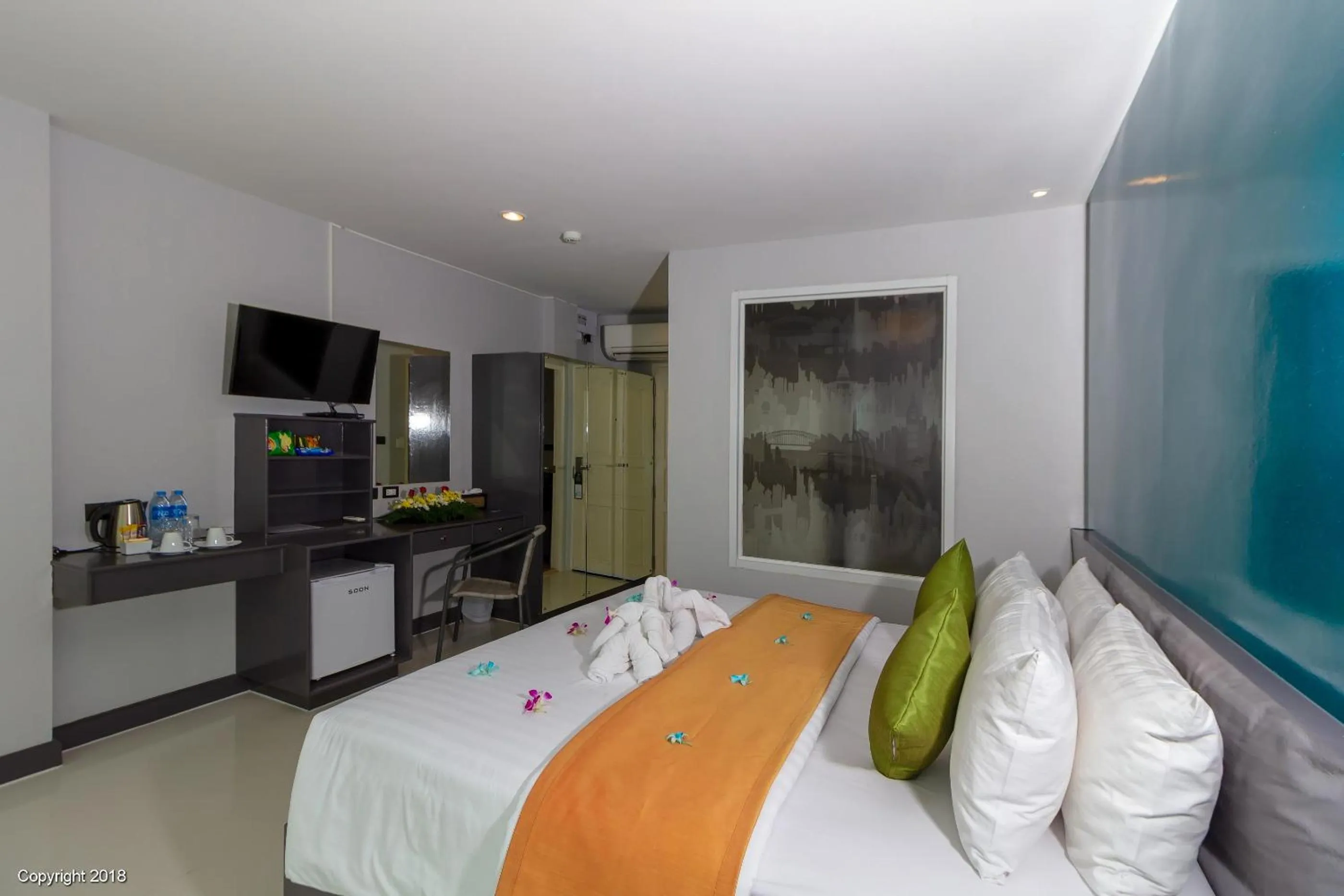 Bedroom, Bed in Modern Living Residence