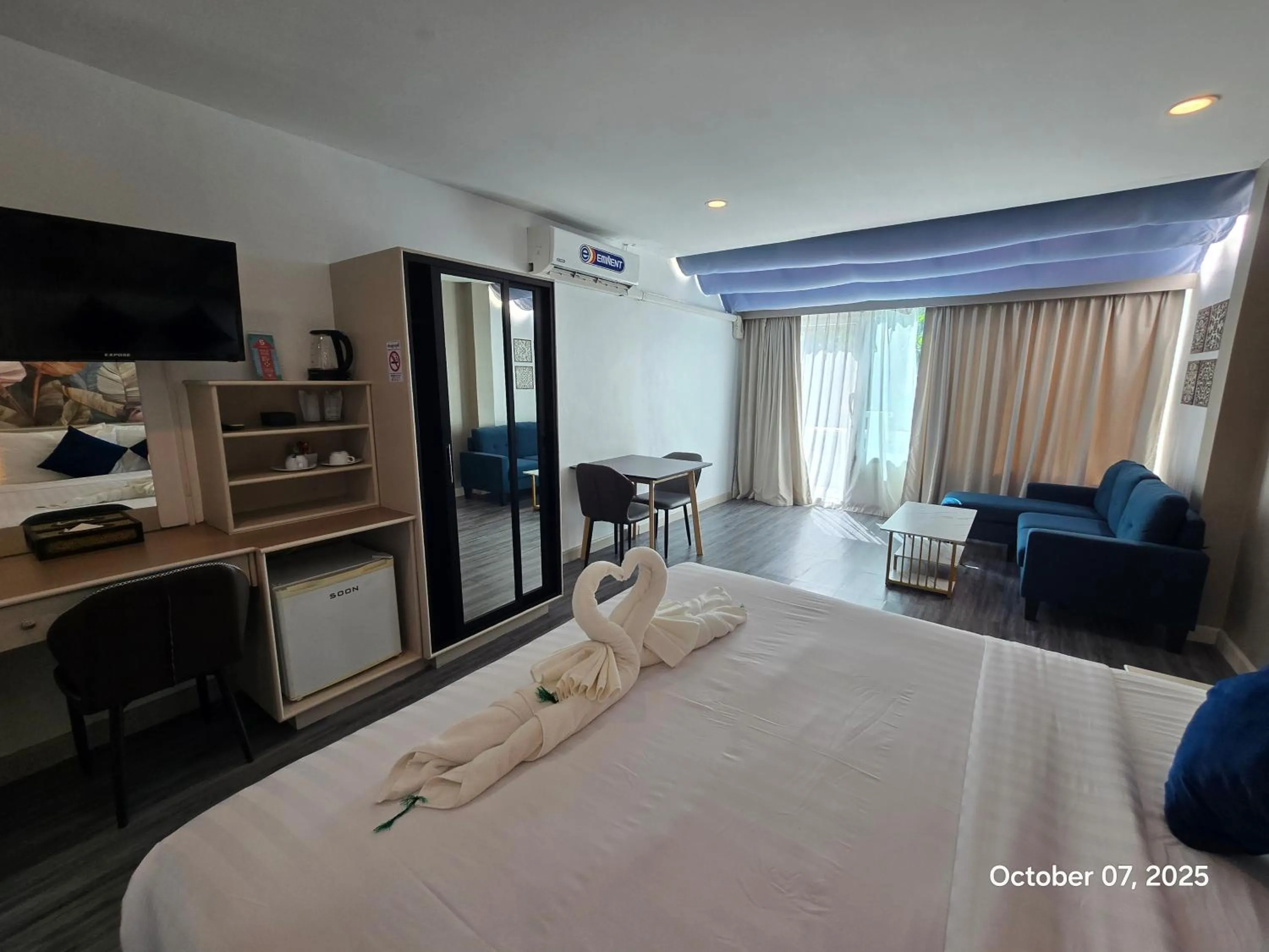 Bed in Modern Living Residence