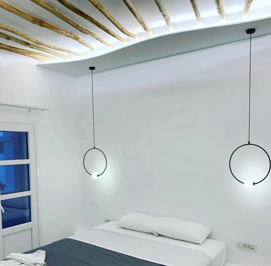 Bed in Alidian bay Suites Leros