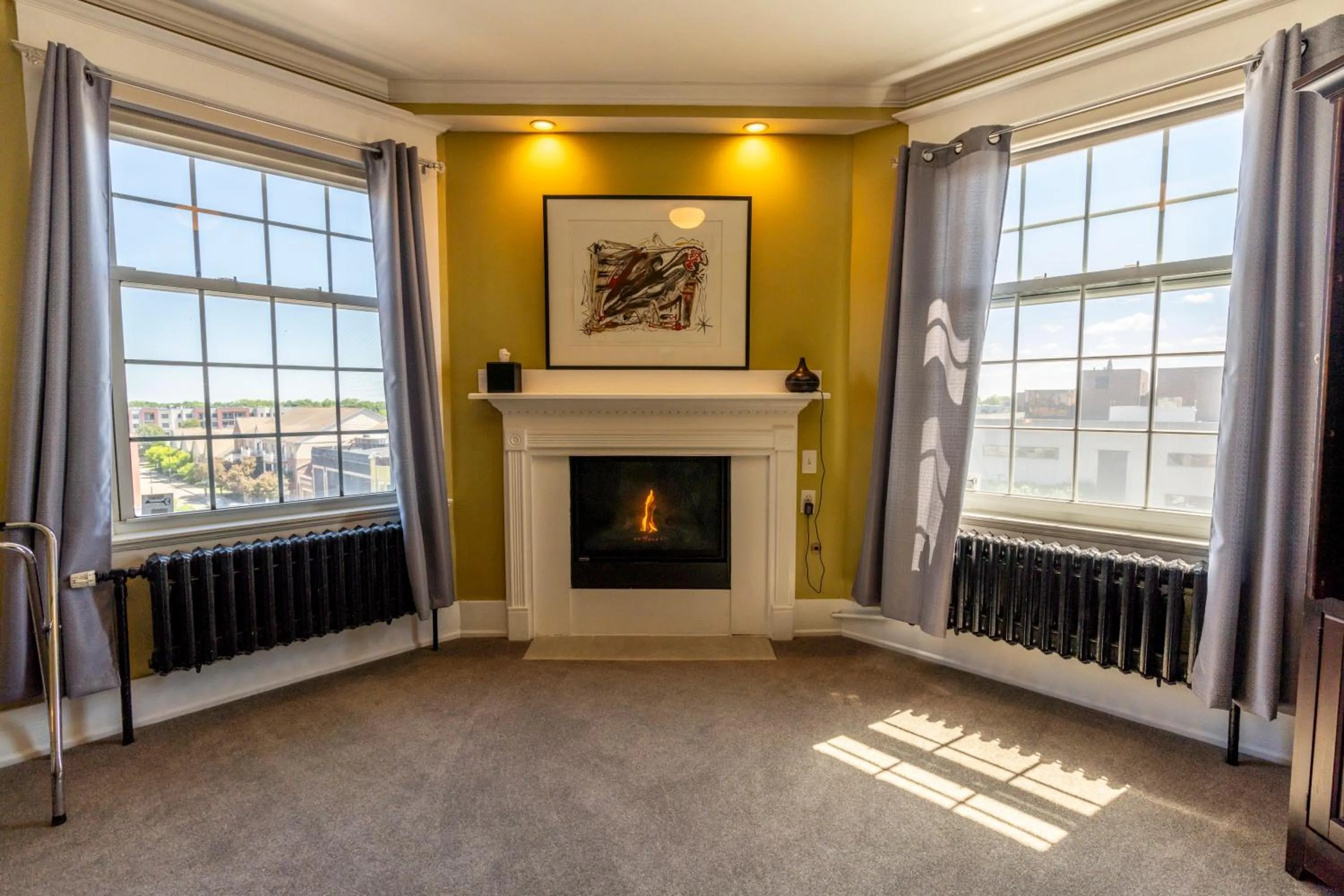 fireplace in Inn on Broadway