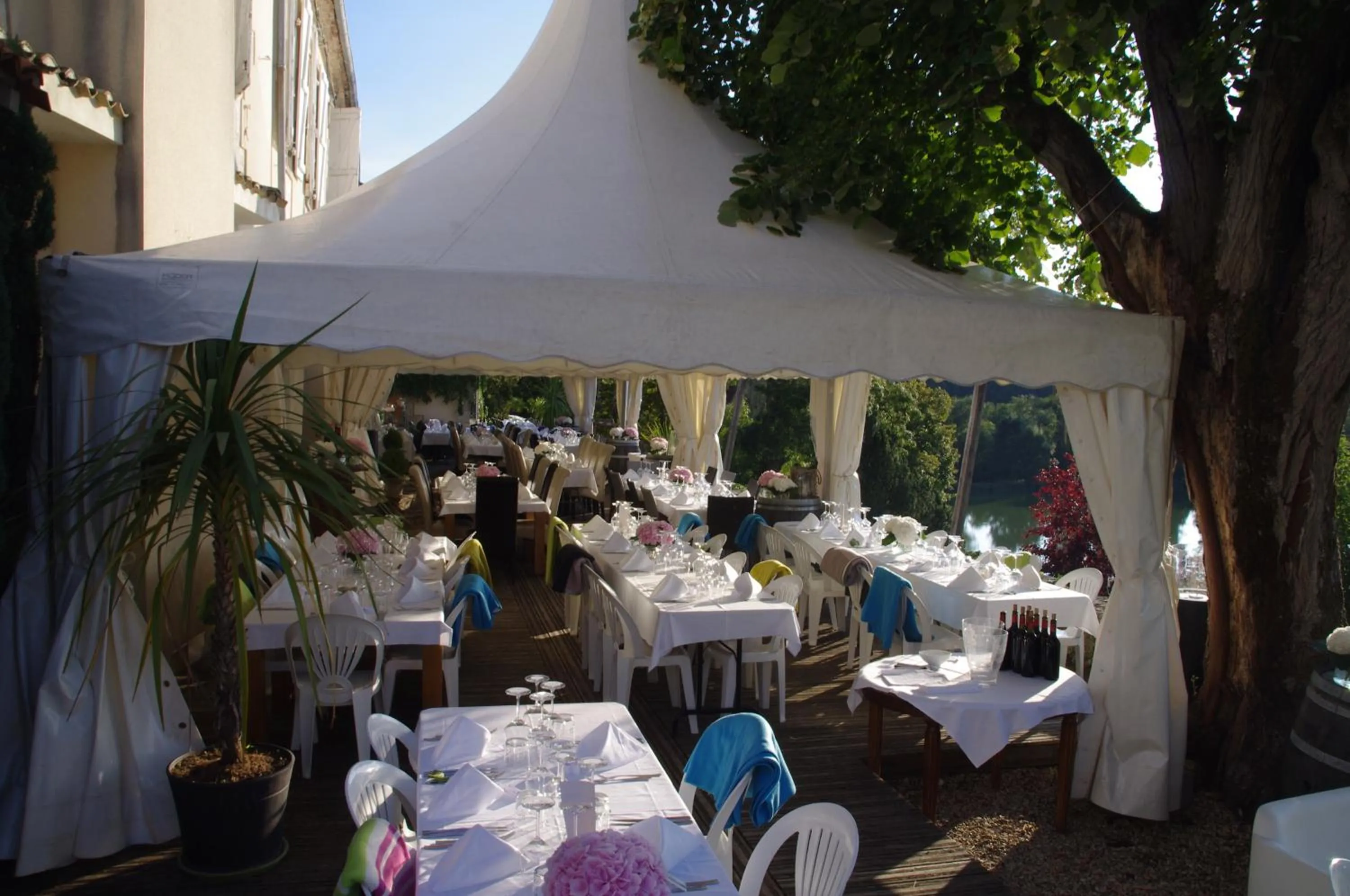 Patio in Logis Hotels Domaine du Châtelard