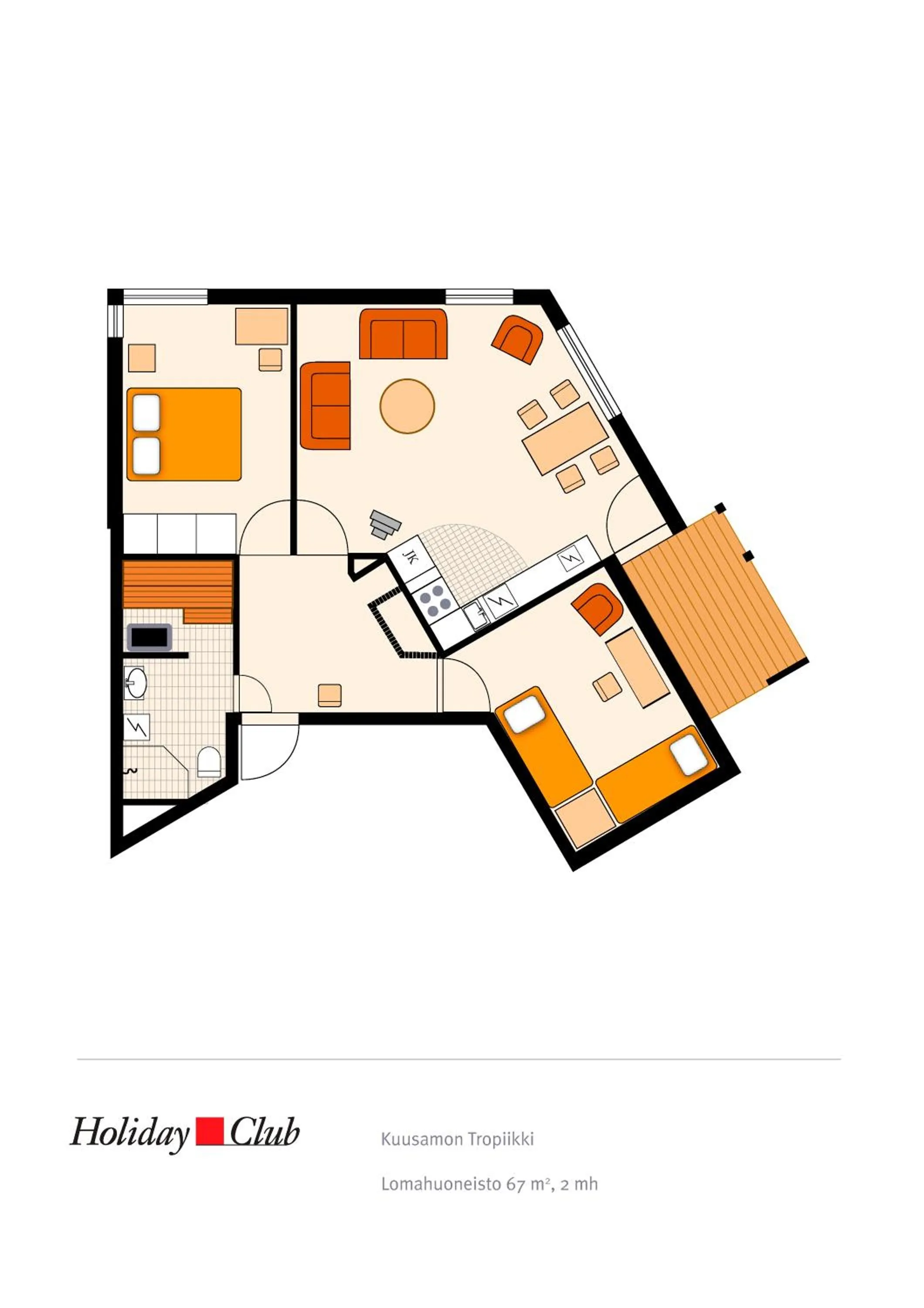 Floor plan in Holiday Club Kuusamon Tropiikki Apartments