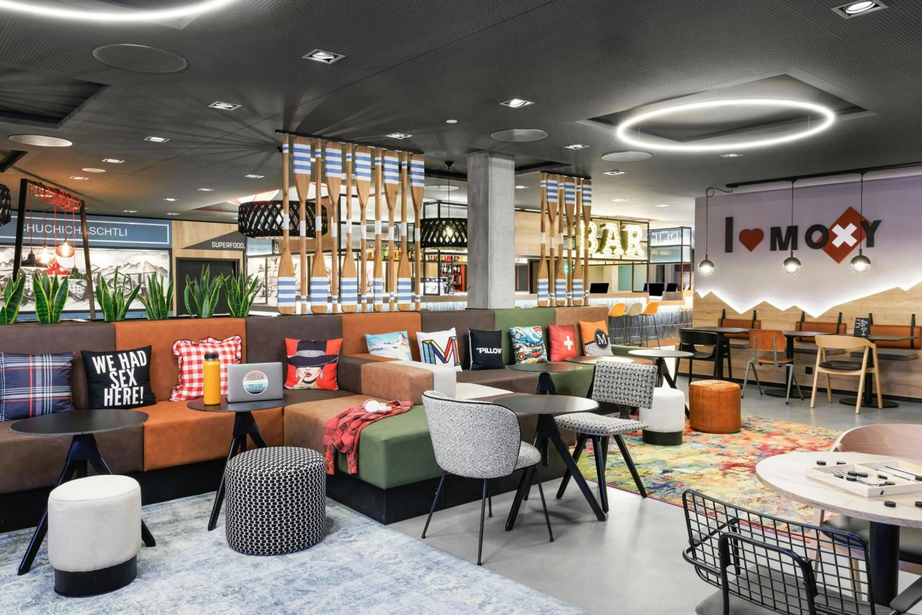 Living room in Moxy Zurich