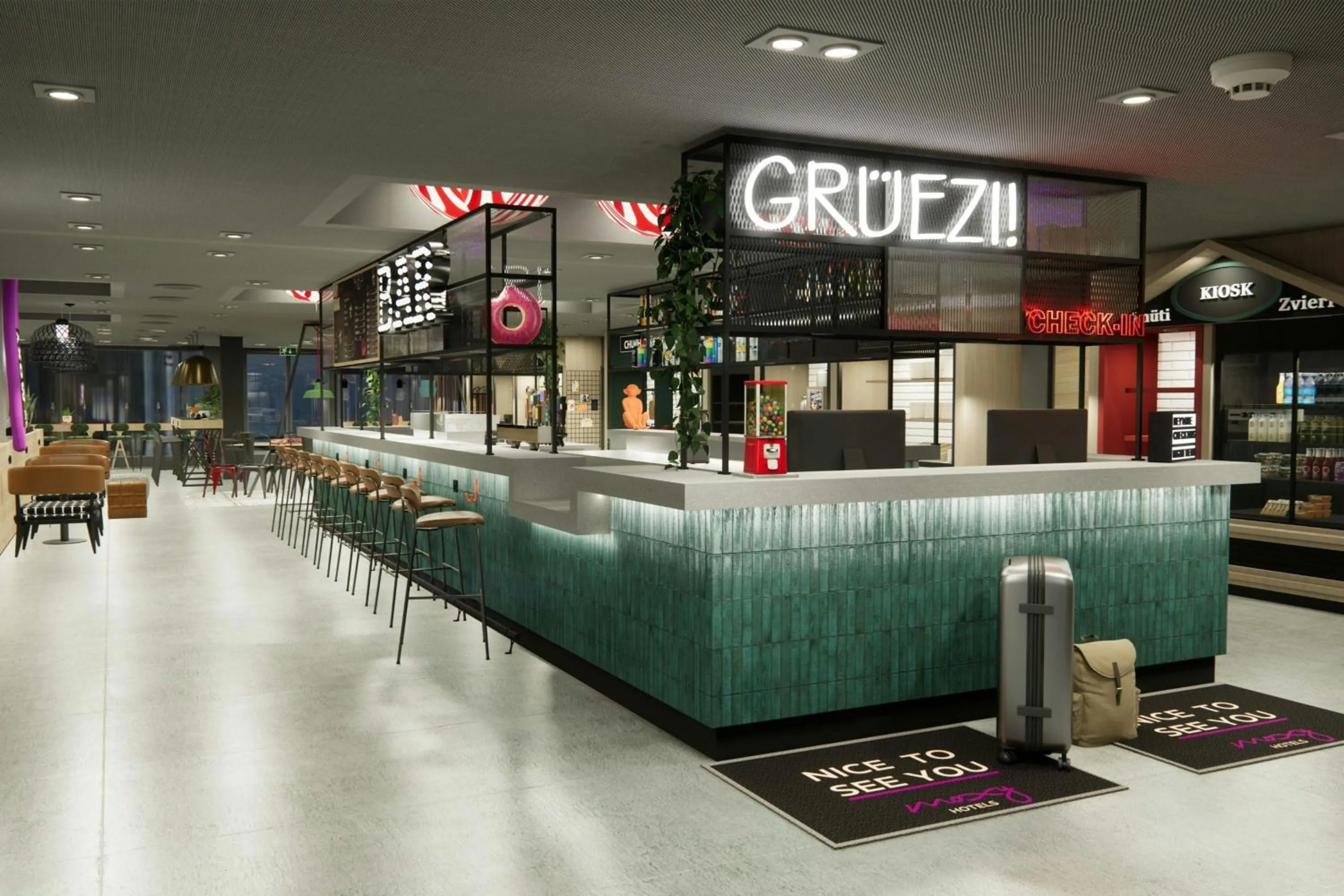 Lobby or reception in Moxy Zurich