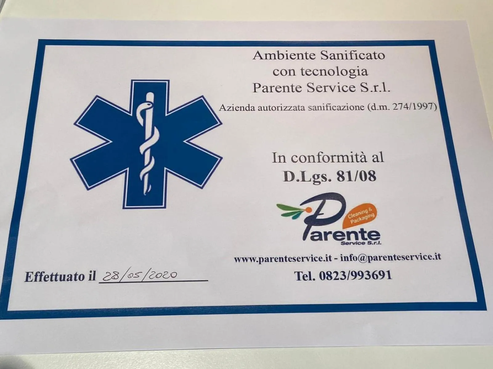 Certificate/Award in domusvelata