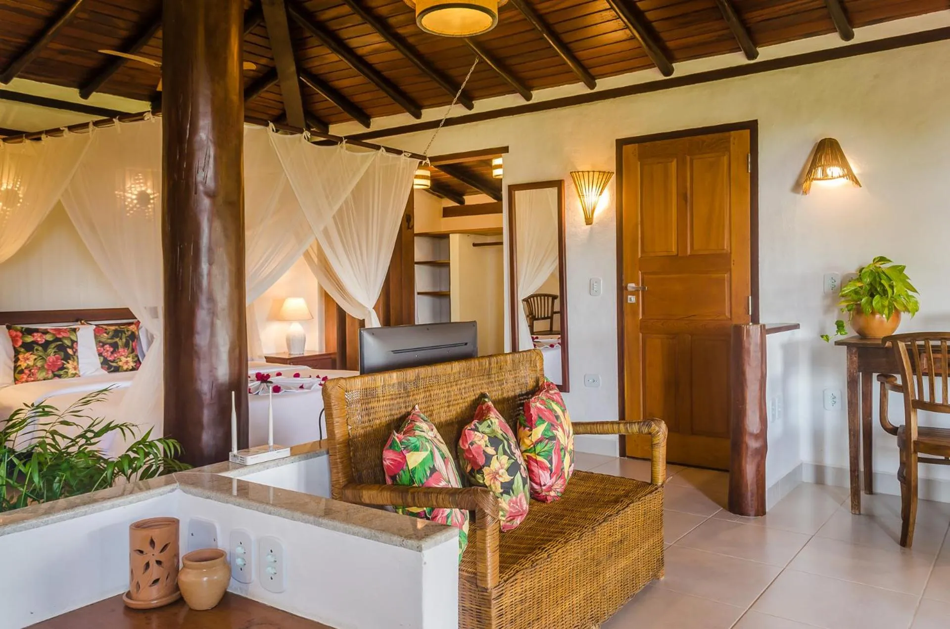 Bed in Pousada Mundo Verde