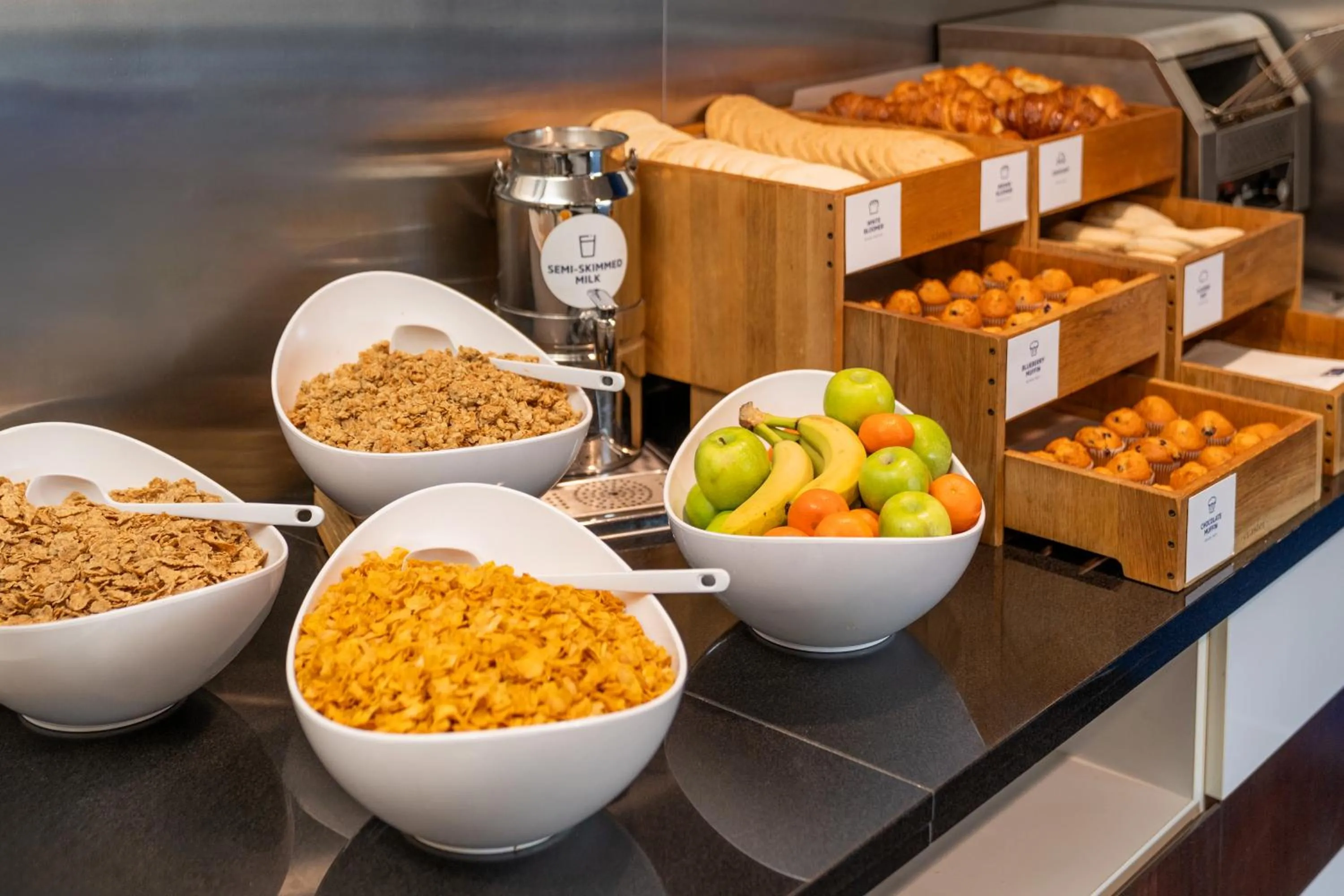 Buffet breakfast in Holiday Inn Express Cambridge Duxford M11 Jct 10, an IHG Hotel