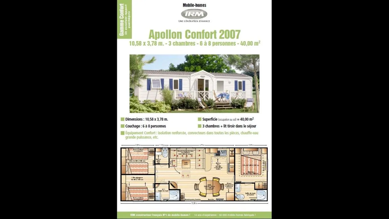 Floor plan in MOBIL HOME 43 dans Camping 4 Etoiles