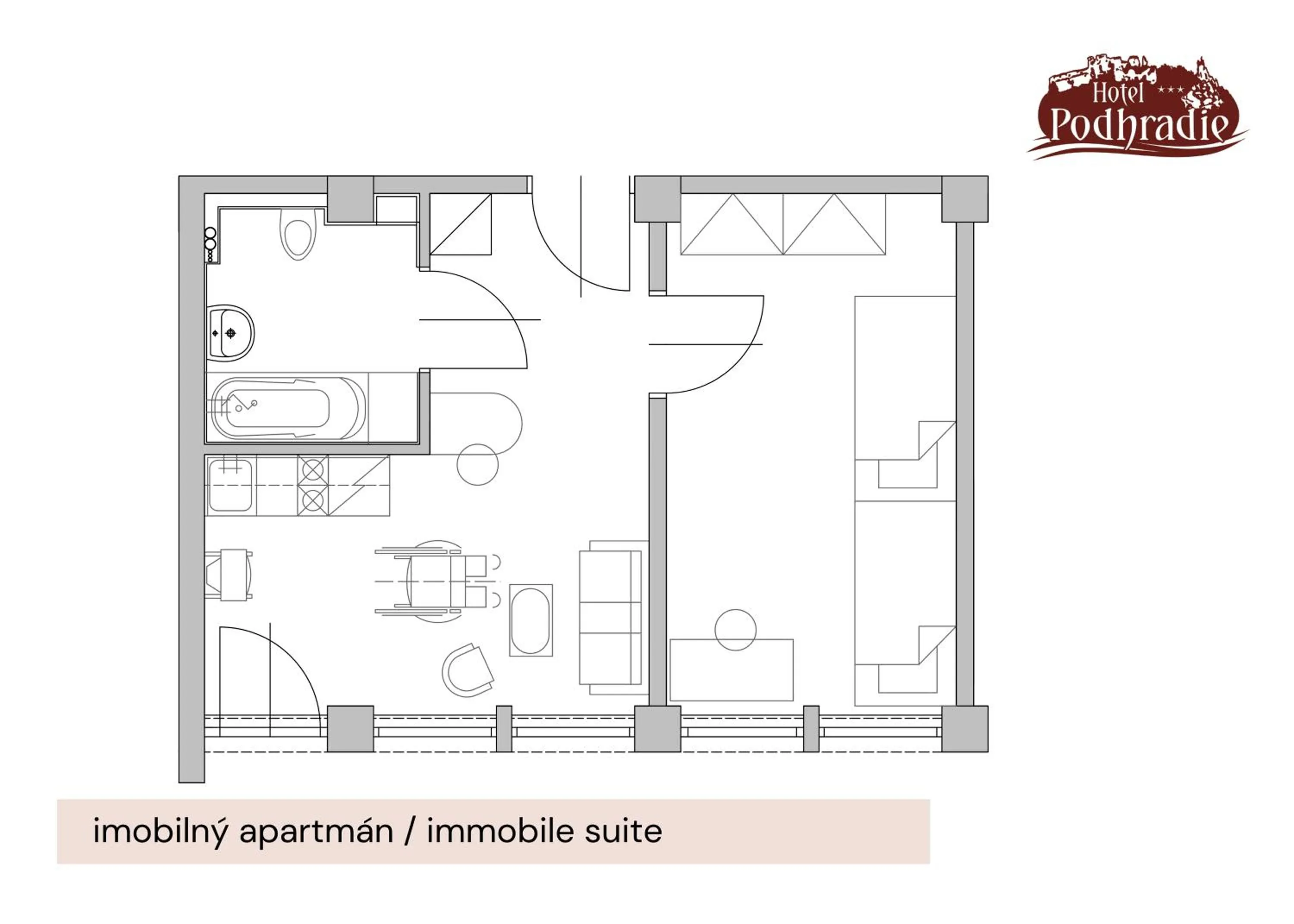 Floor plan in Hotel Podhradie