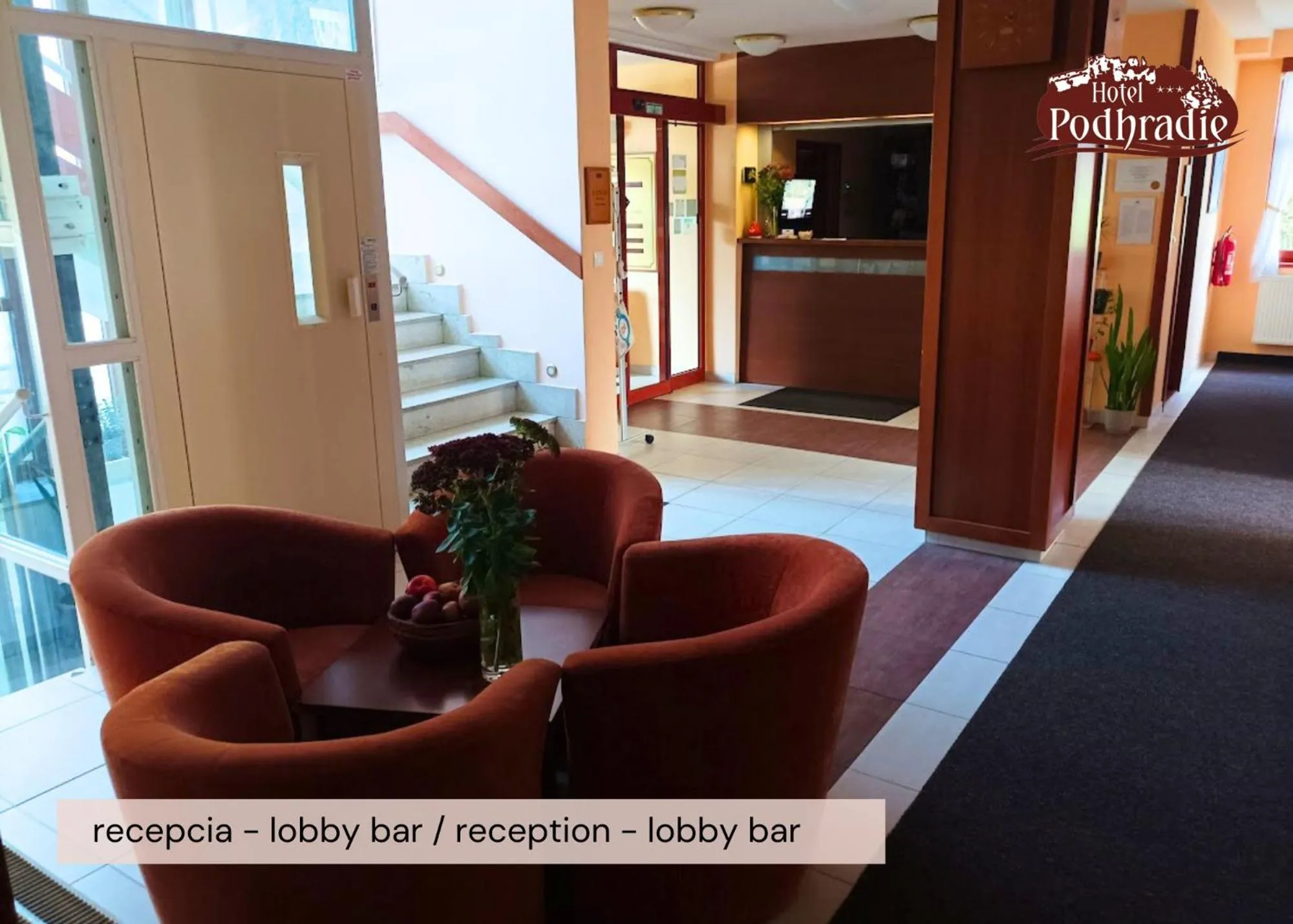 Lobby or reception in Hotel Podhradie