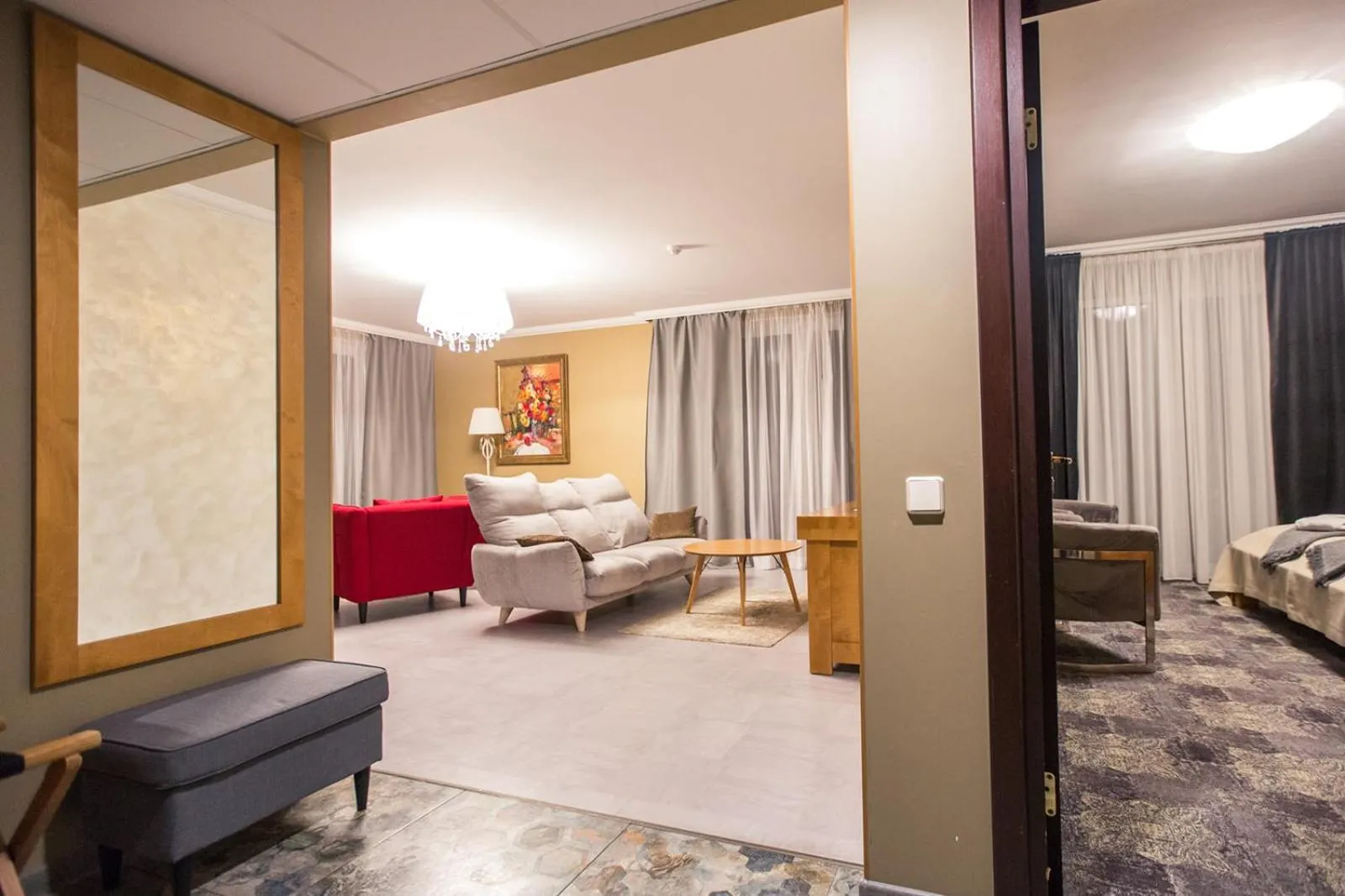 Living room, Bed in Baltvilla