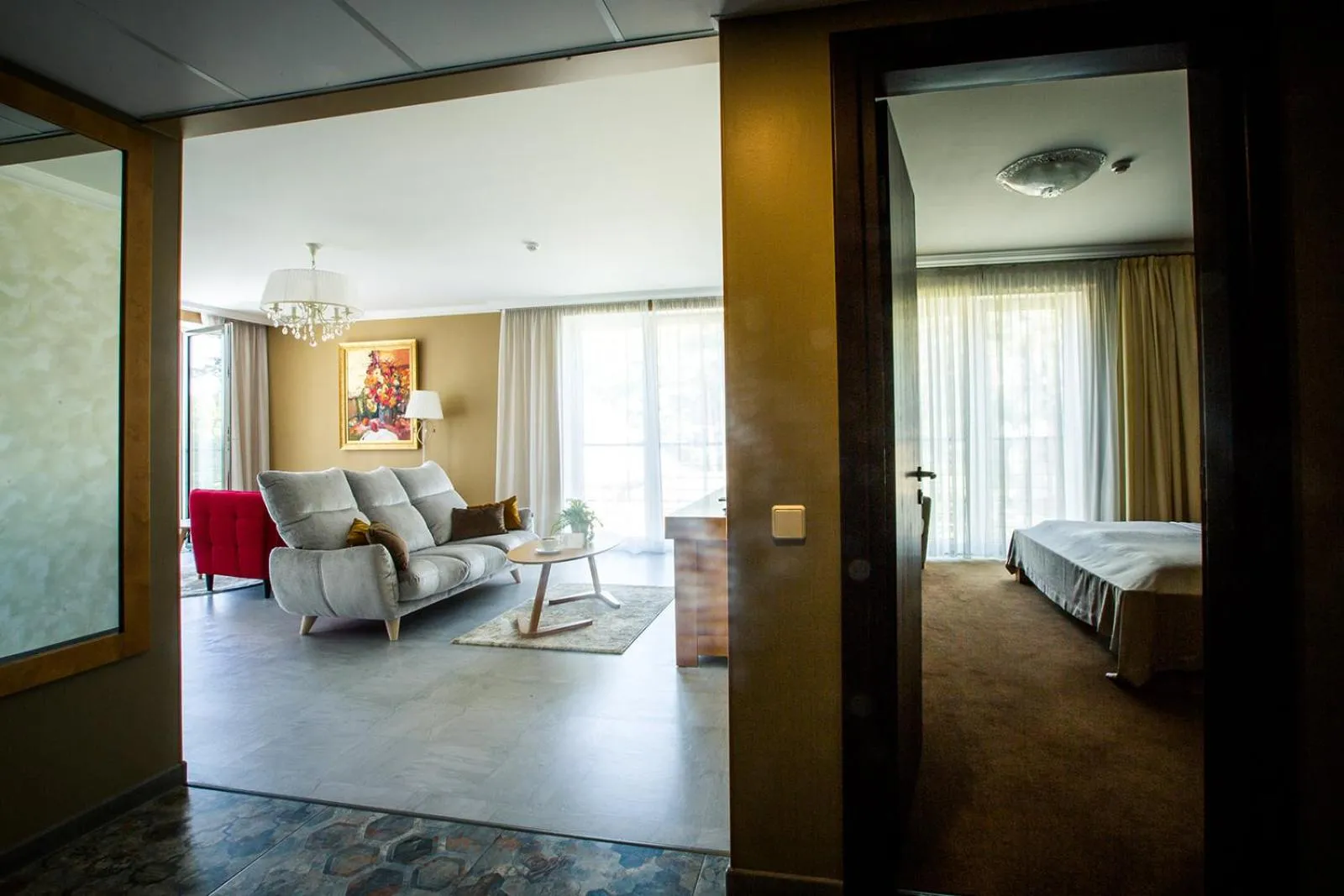 Living room, Bed in Baltvilla