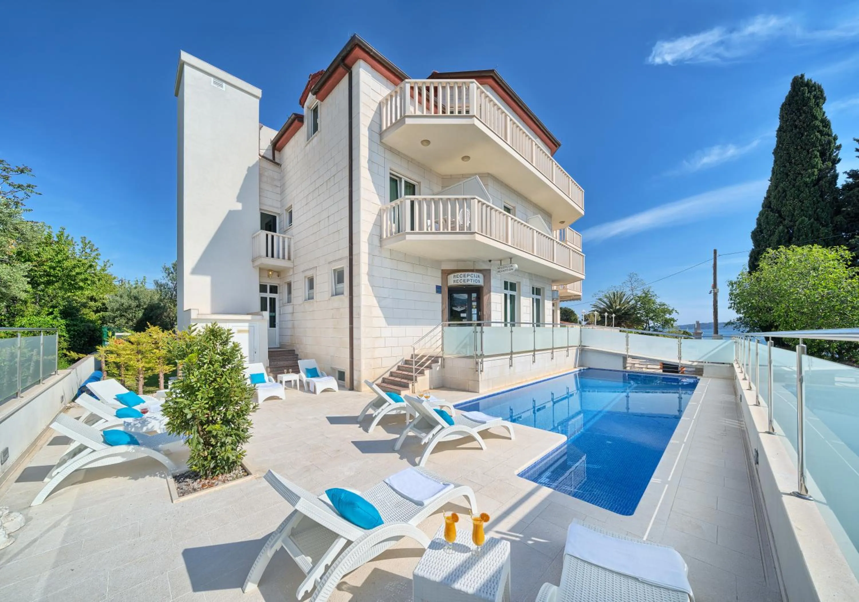 Property building in Hotel Riva Kaštela with swimming pool