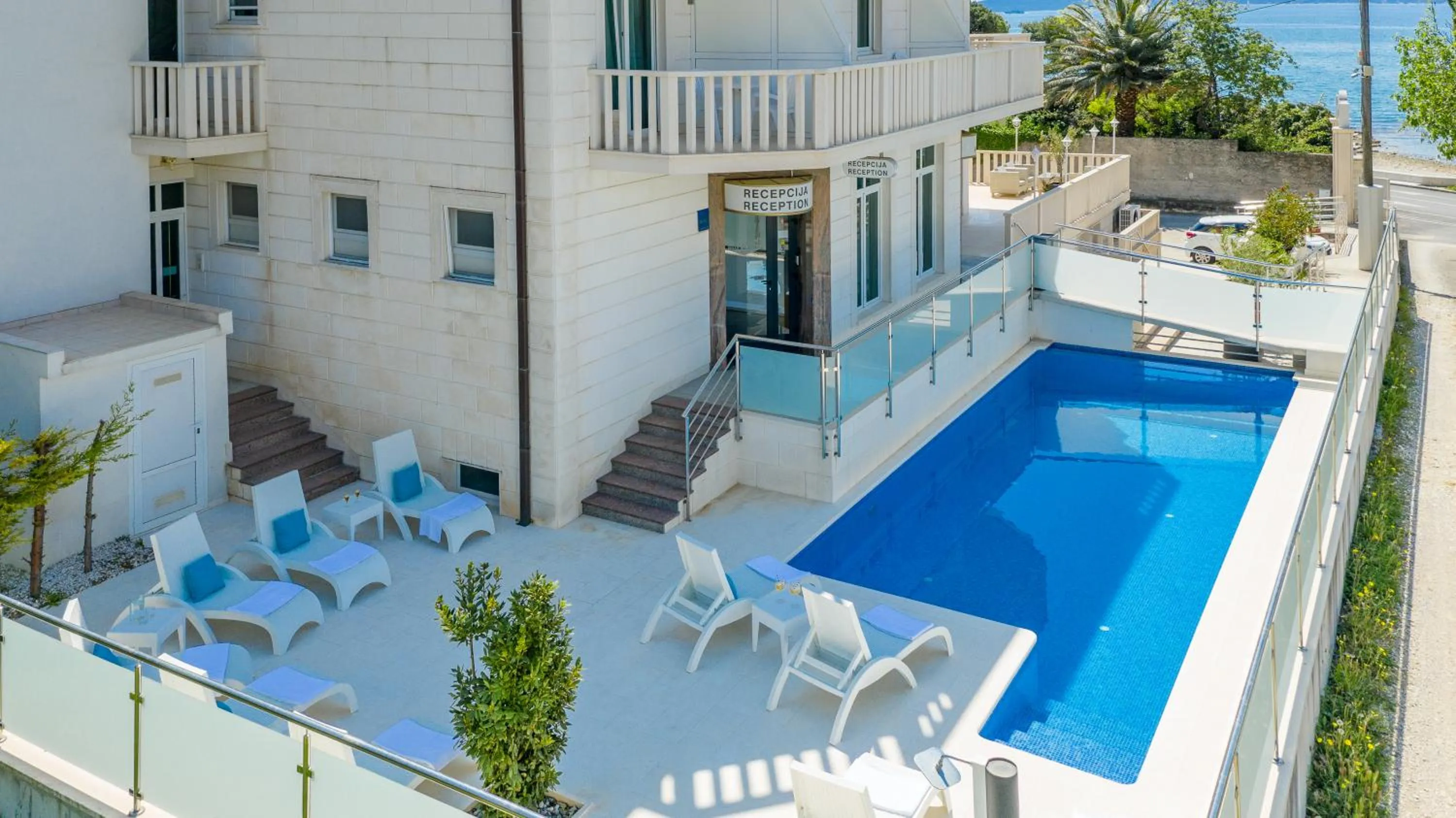 Property building in Hotel Riva Kaštela with swimming pool