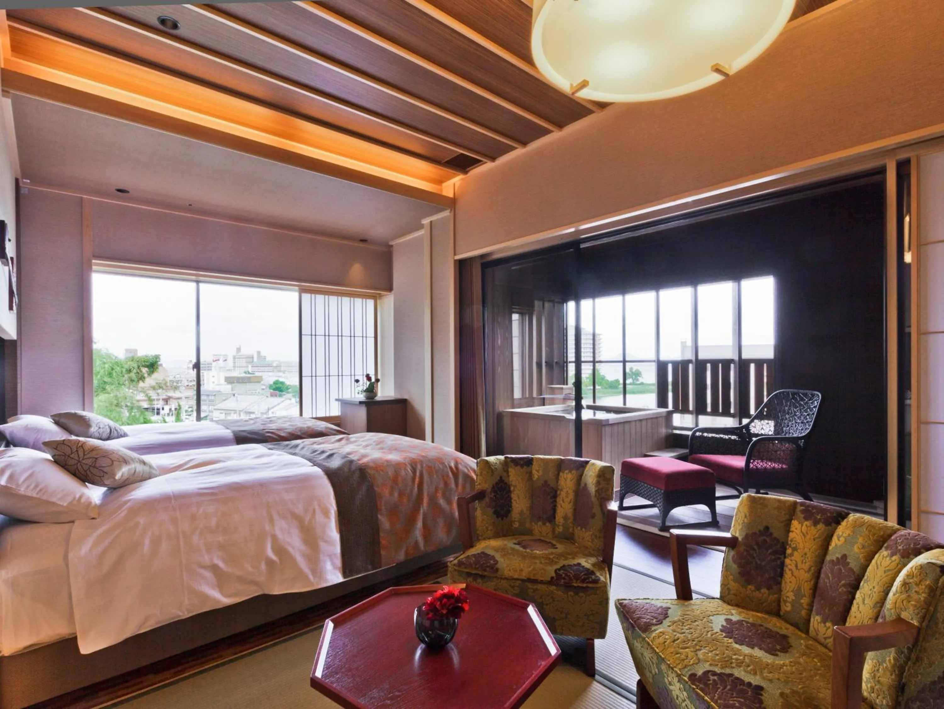 Photo of the whole room, Bed in Yumotokan