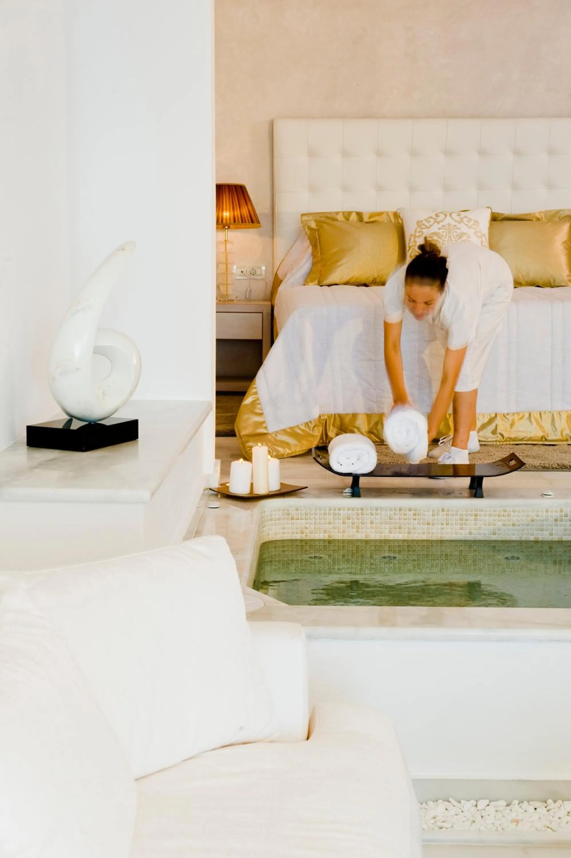 Patio, Bed in Gold Suites - Small Luxury Hotels of the World