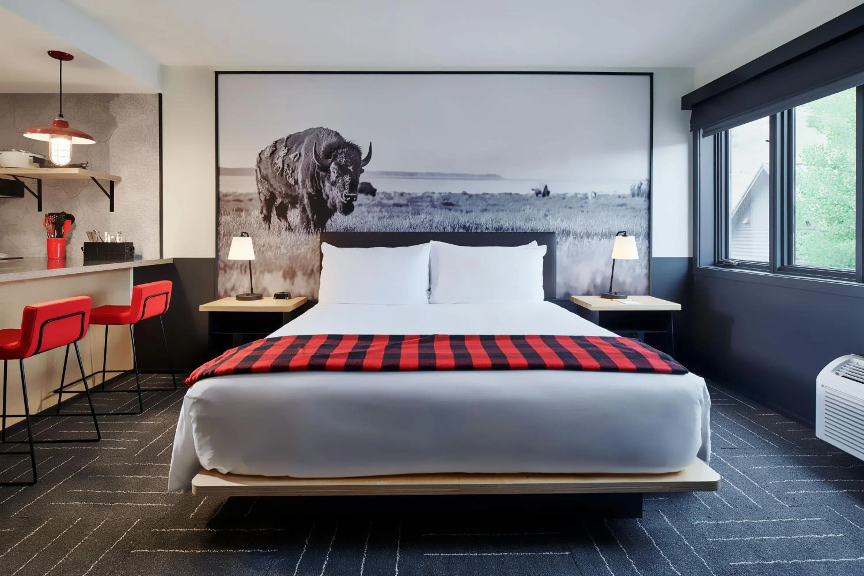 Bed in Mountain Modern Jackson Hole