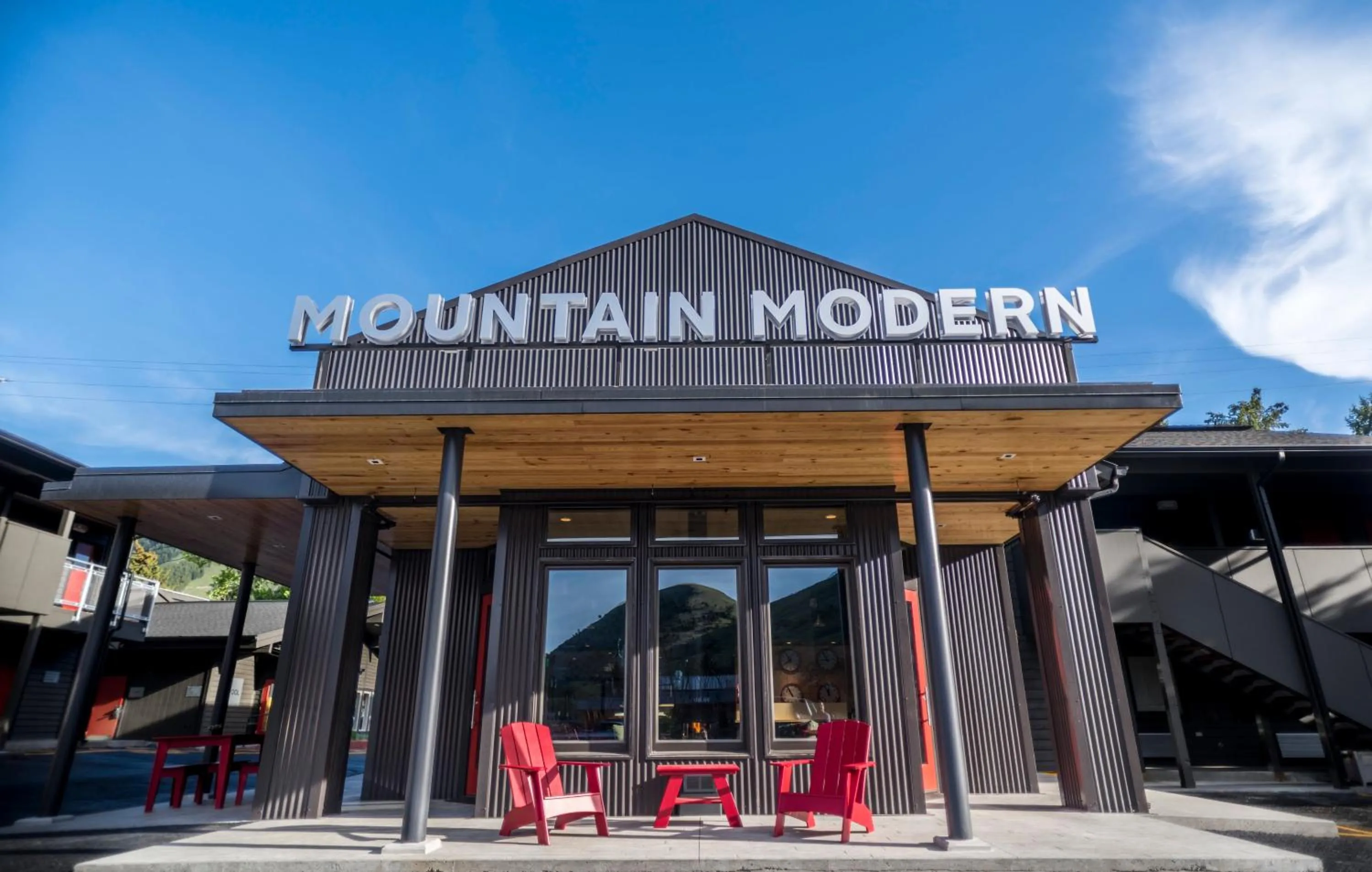 Facade/entrance in Mountain Modern Jackson Hole