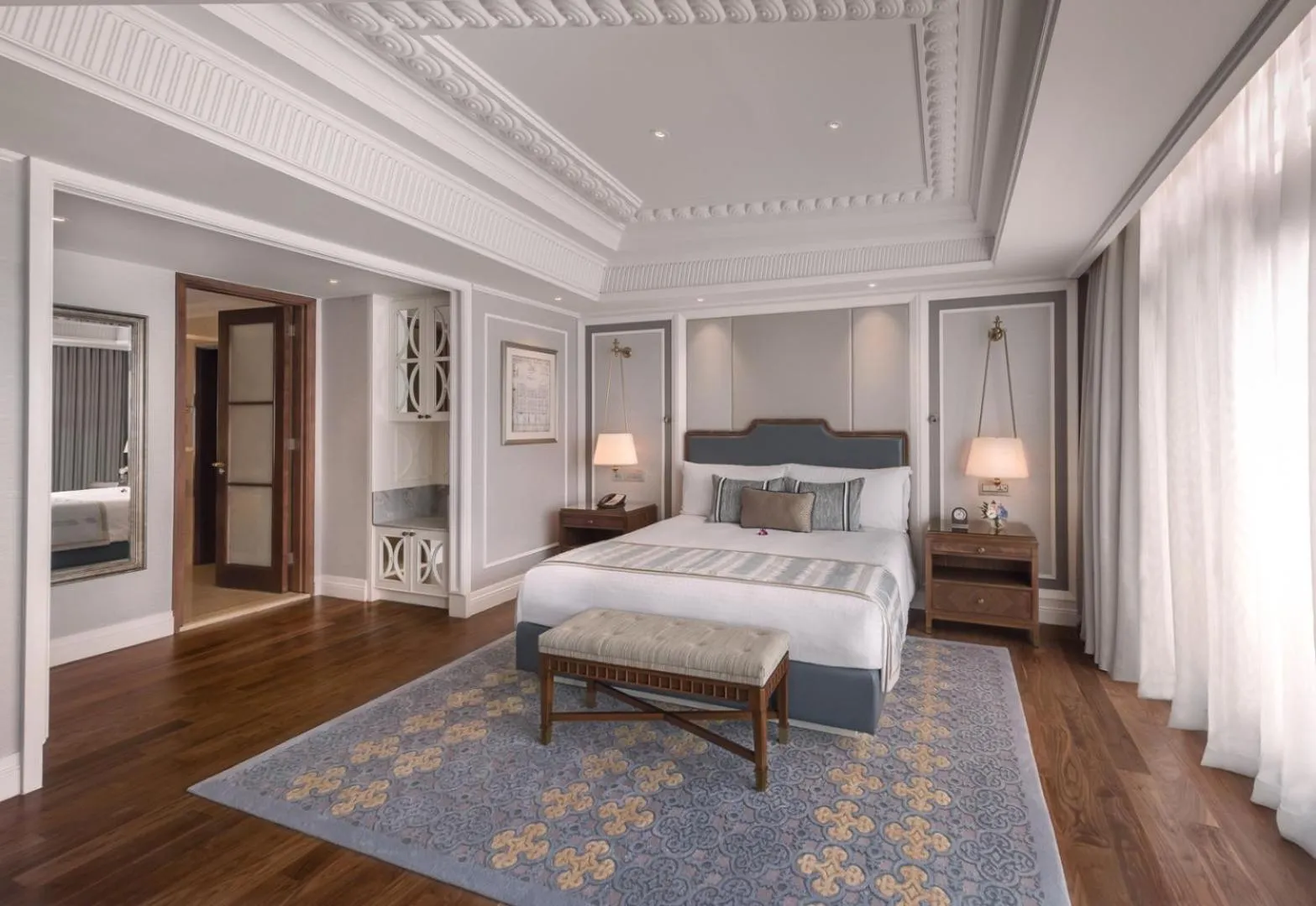 Bed in The Fullerton Hotel Singapore