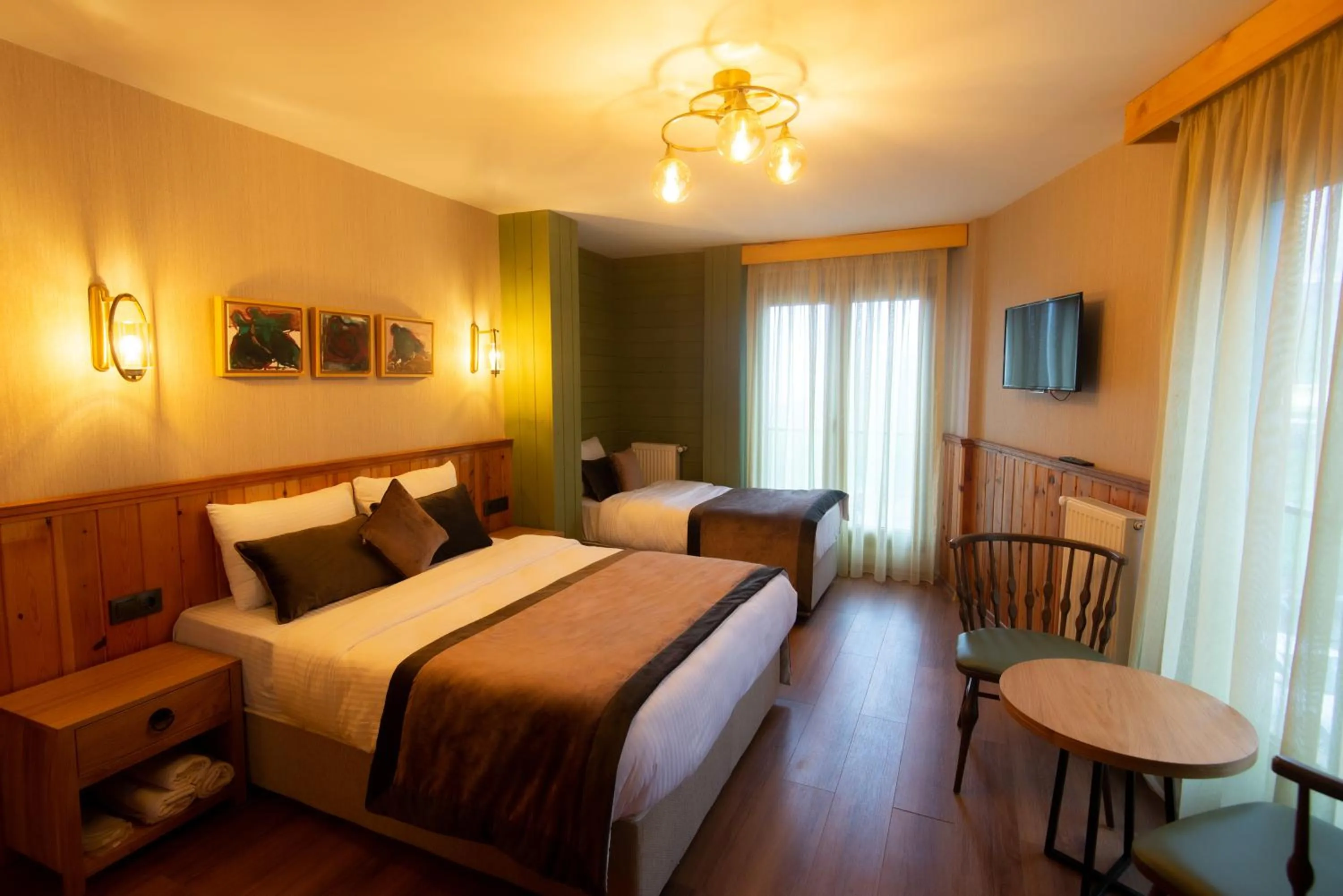 Bed in Ayder Koru Hotel