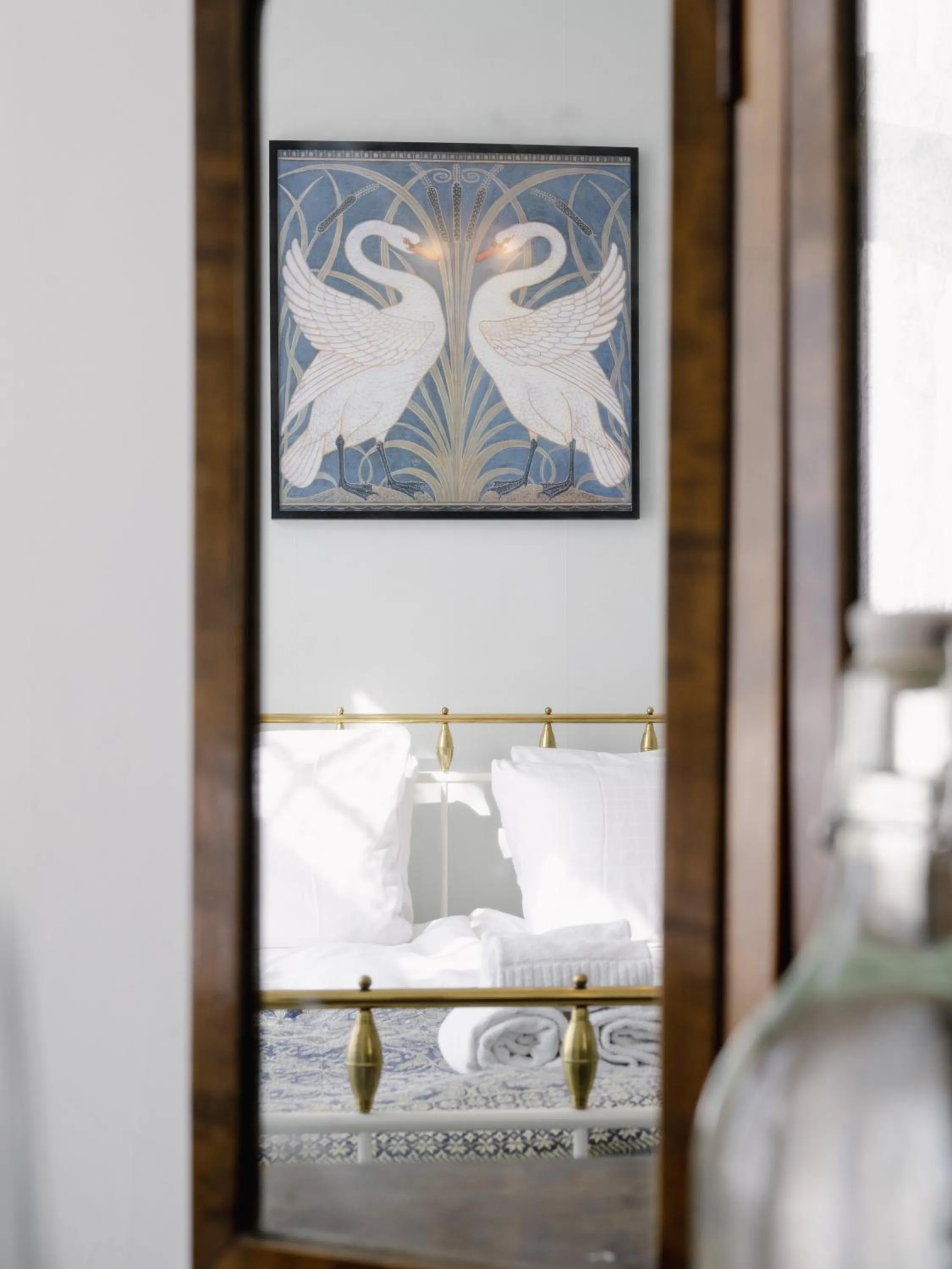 Decorative detail, Bed in STF Villa Söderåsen B&B