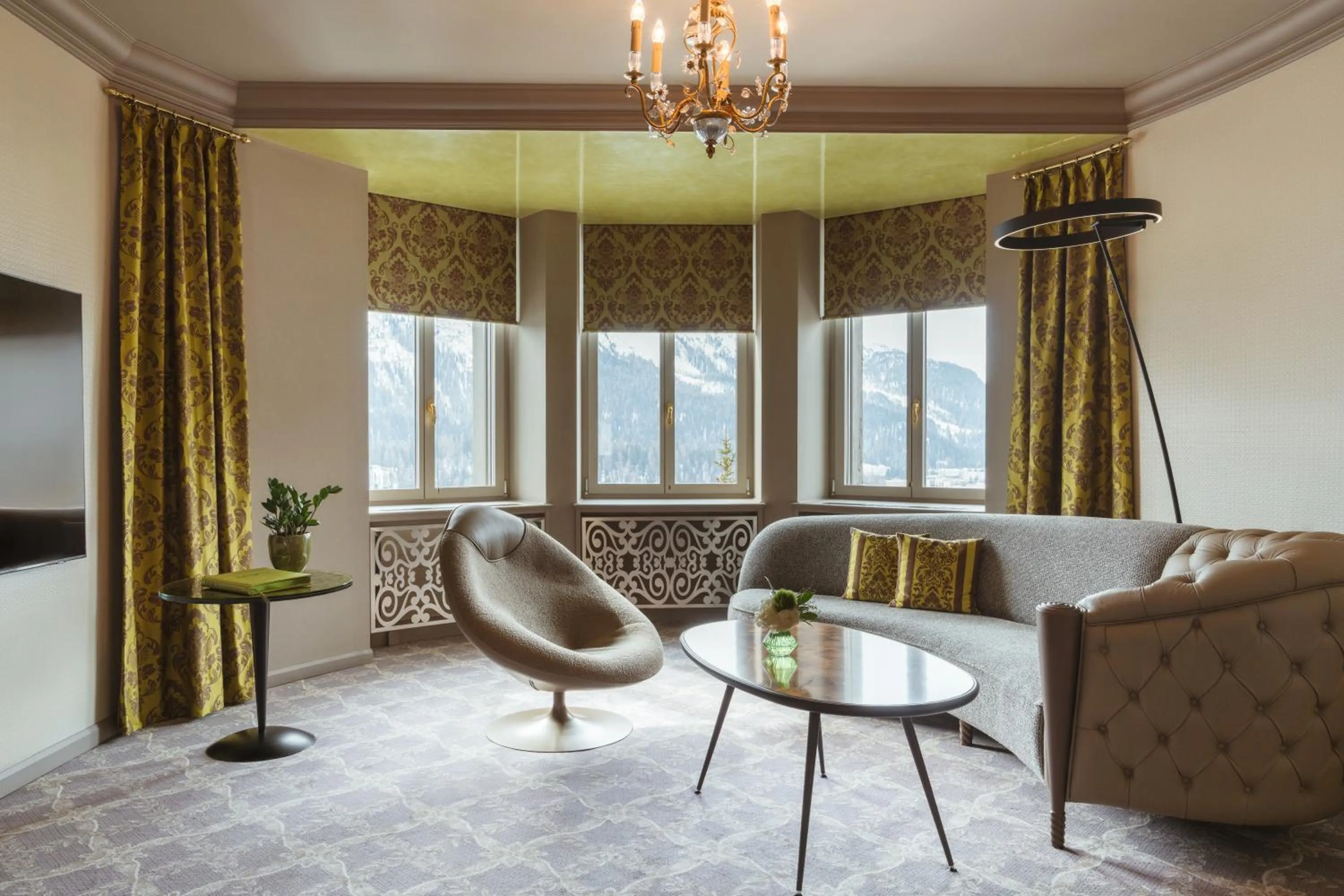 Living room in Carlton Hotel St Moritz - The Leading Hotels of the World