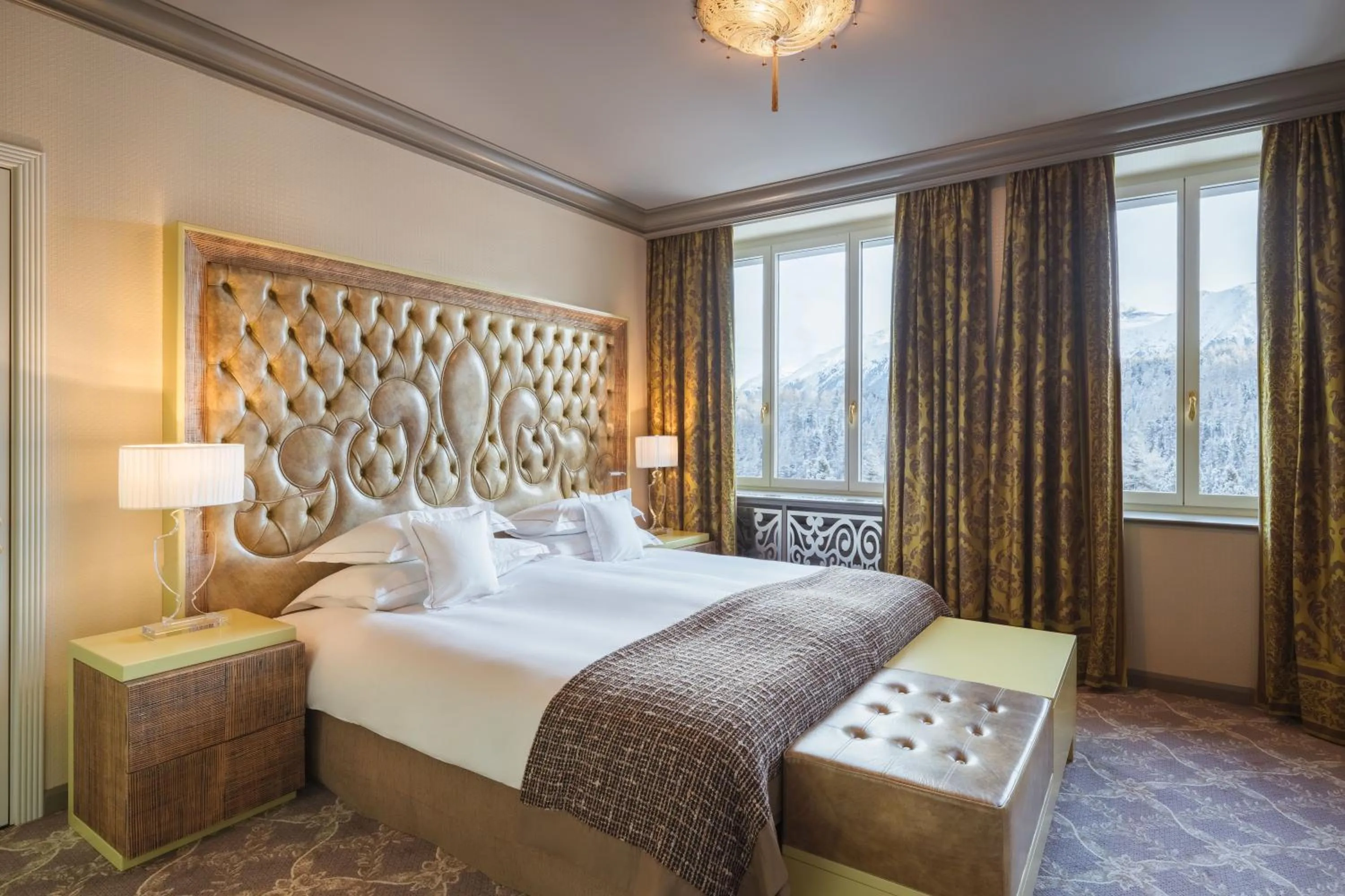 Bedroom, Bed in Carlton Hotel St Moritz - The Leading Hotels of the World