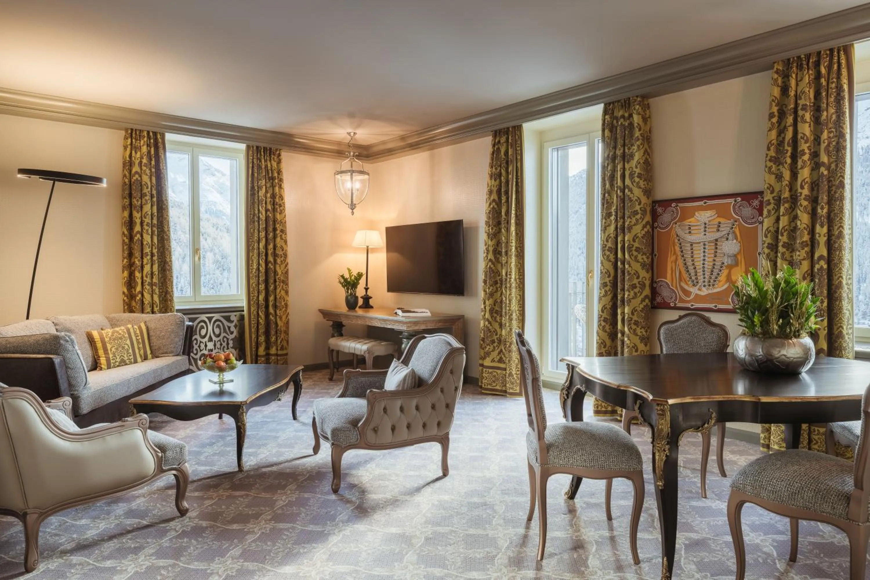 Living room in Carlton Hotel St Moritz - The Leading Hotels of the World