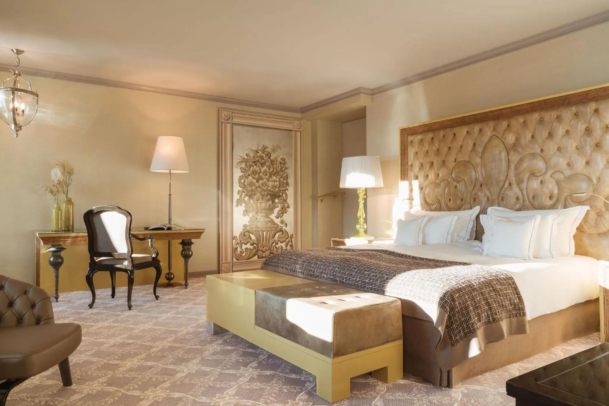 Bed in Carlton Hotel St Moritz - The Leading Hotels of the World