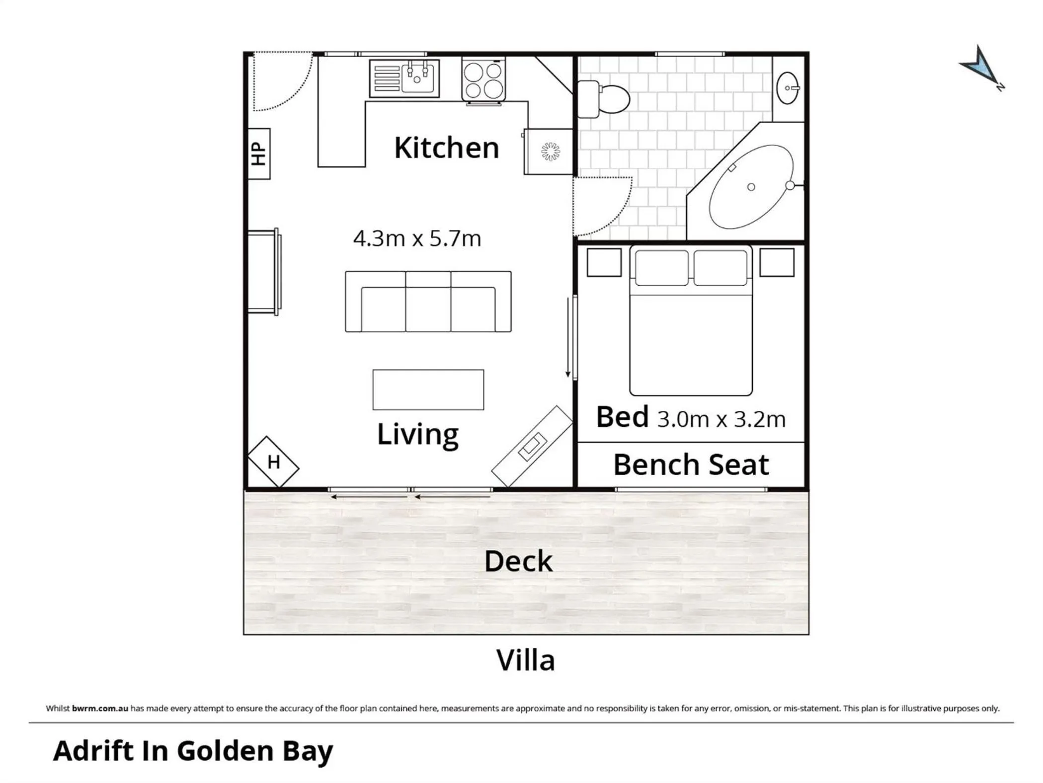 Floor plan in Adrift In Golden Bay- Absolute Beachfront Villas