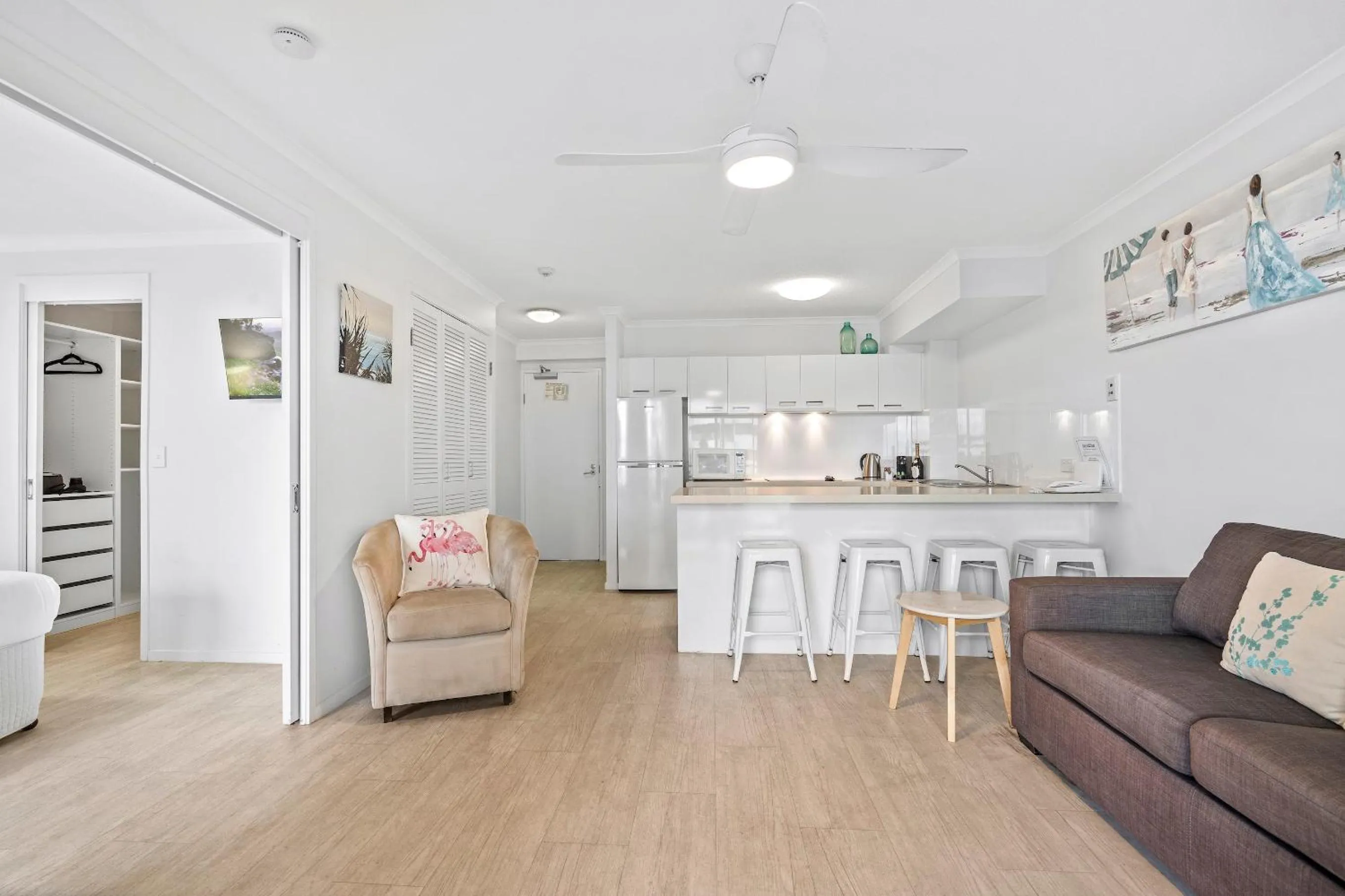 Living room in Emerald Sands Holiday Apartments