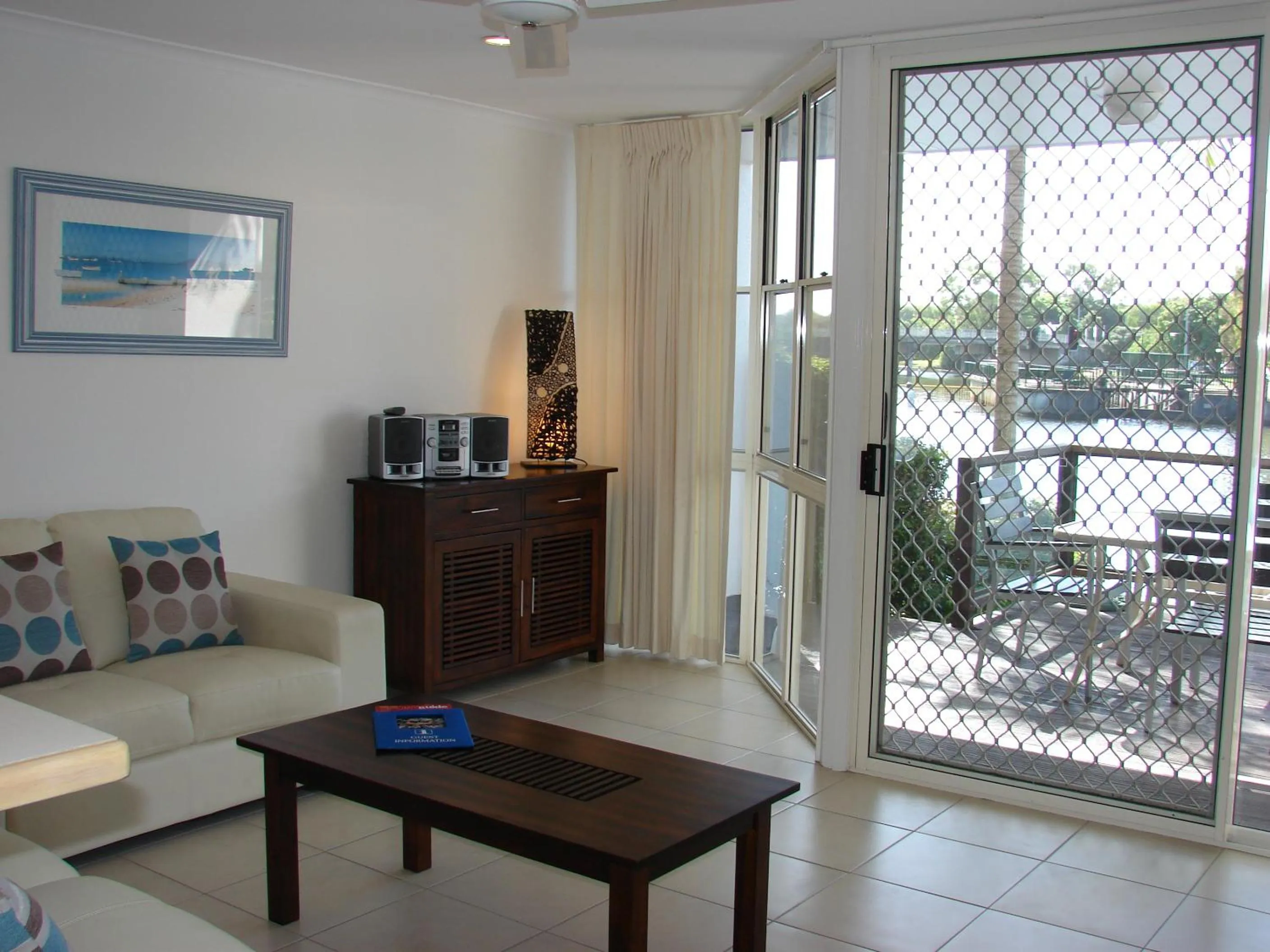 Seating area in Portside Noosa Waters