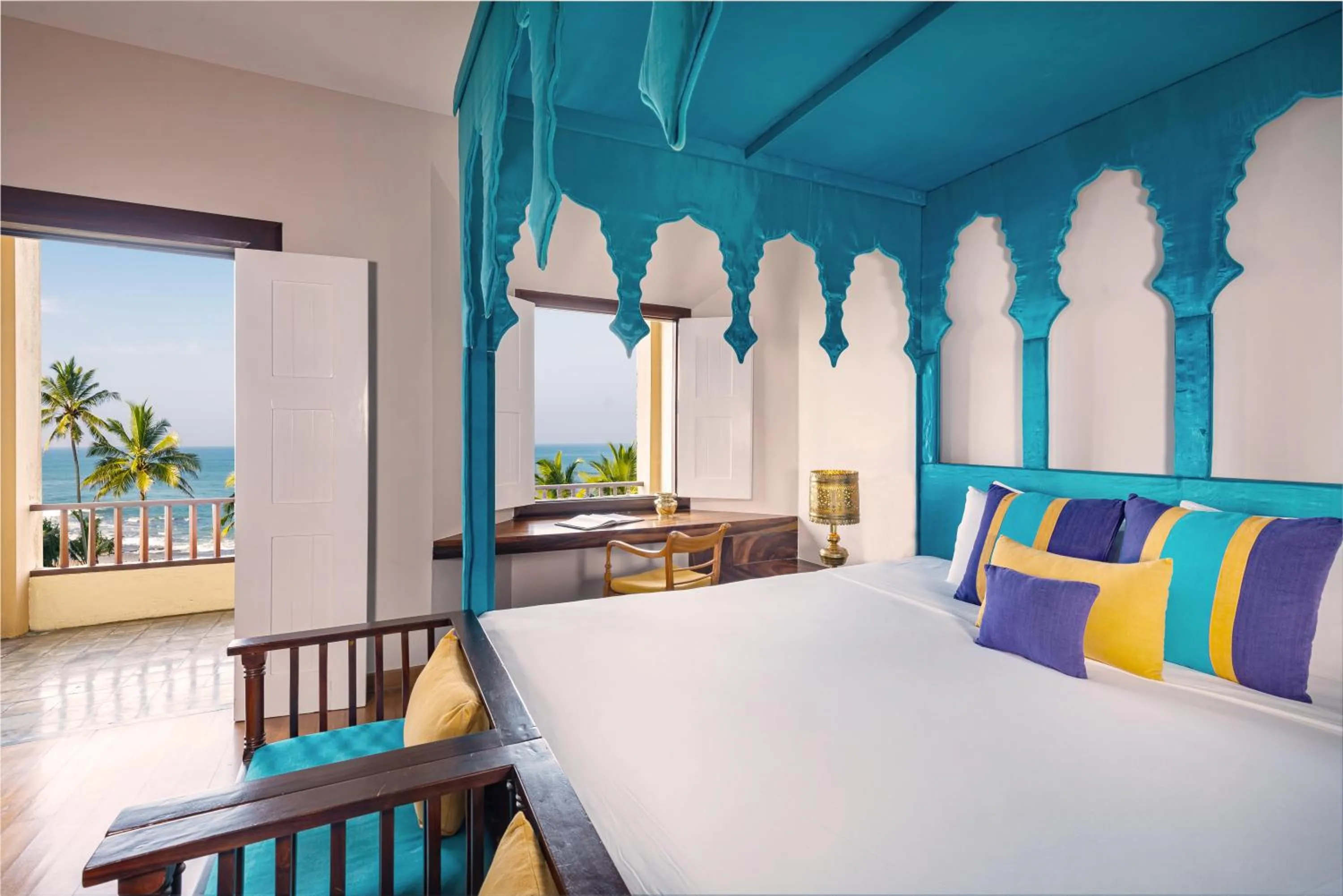 Bed in Jetwing Lighthouse, A Luxury Reserve