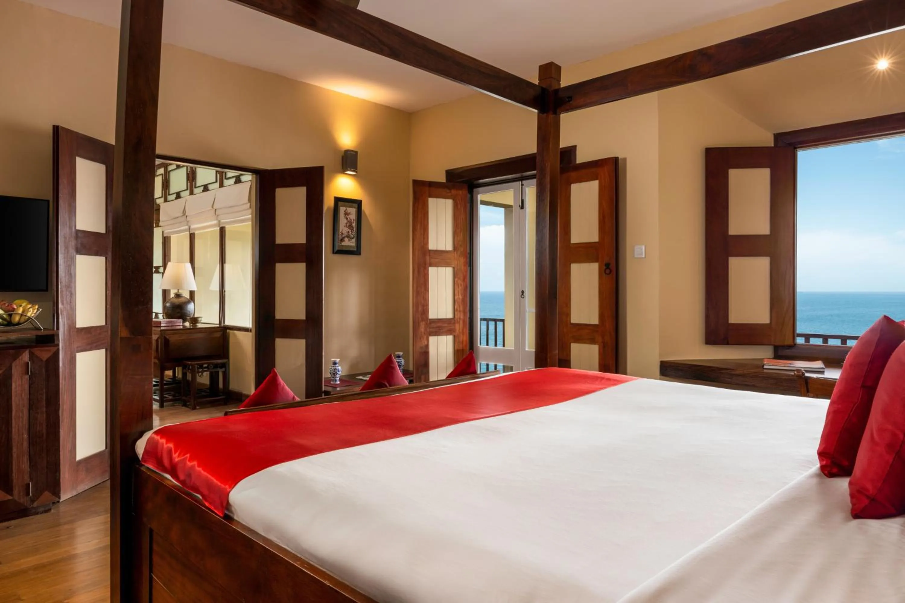 Bed in Jetwing Lighthouse, A Luxury Reserve