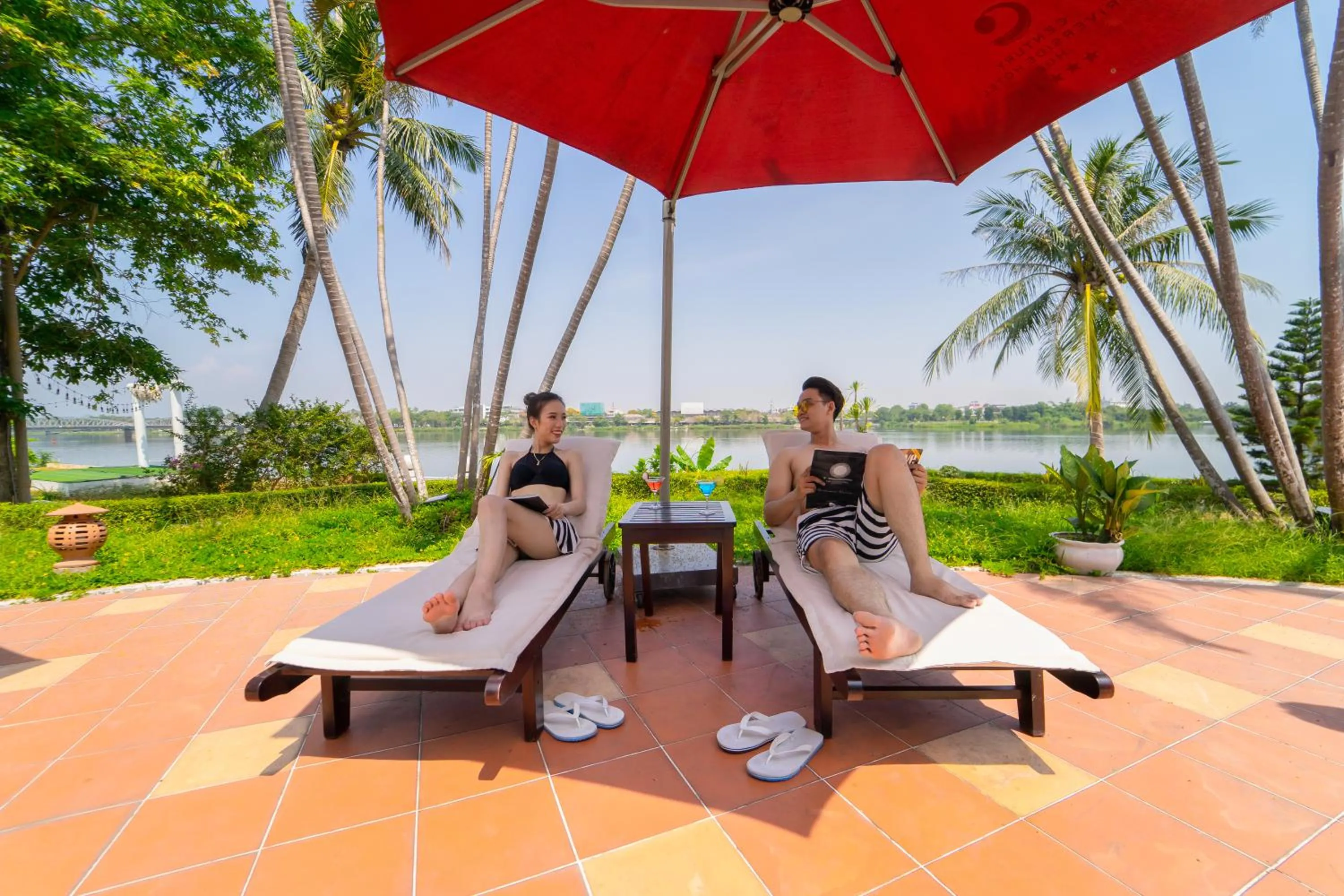Swimming pool in Century Riverside Hotel Hue