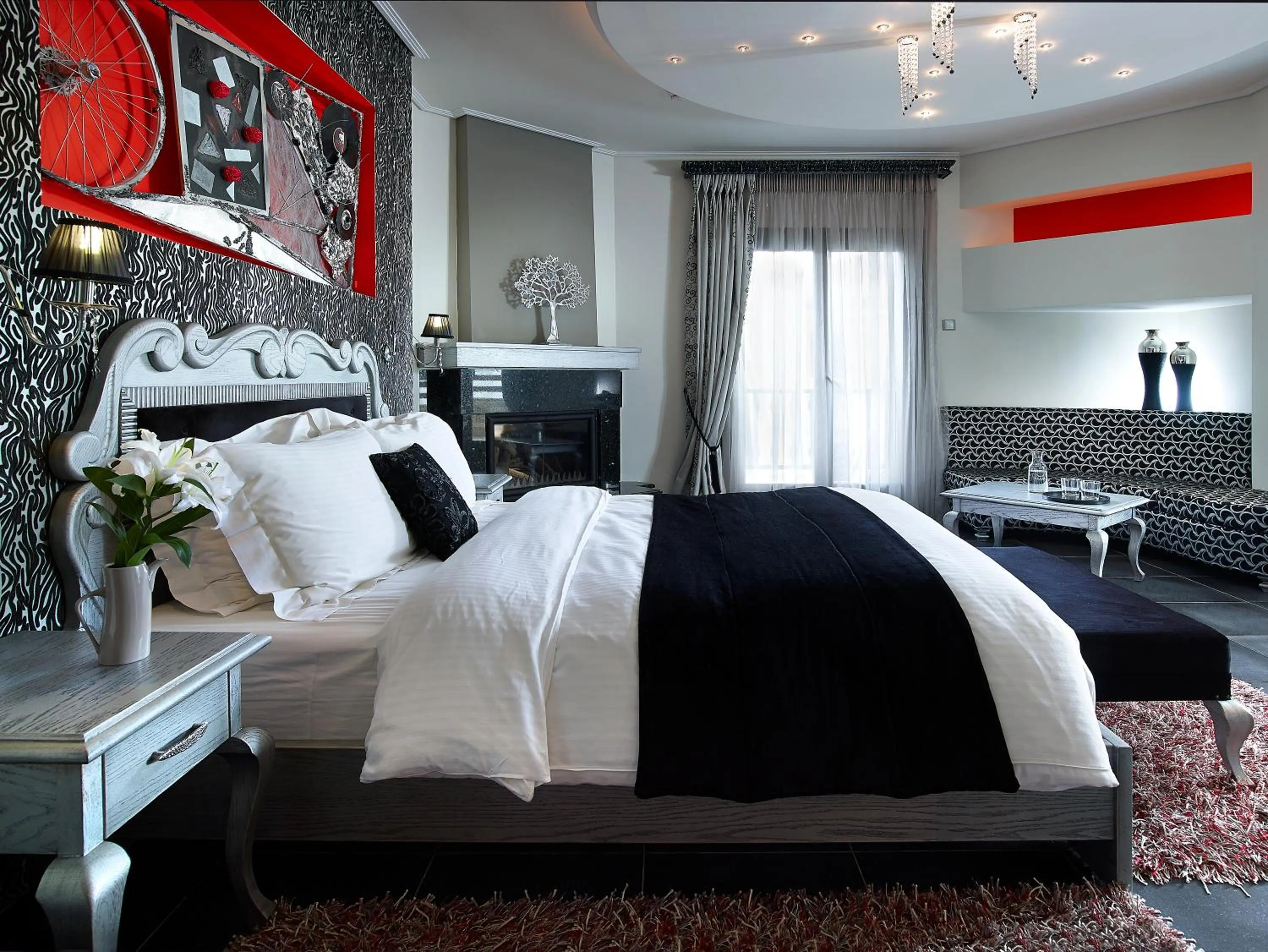 Bed in Stevalia Hotel & Spa