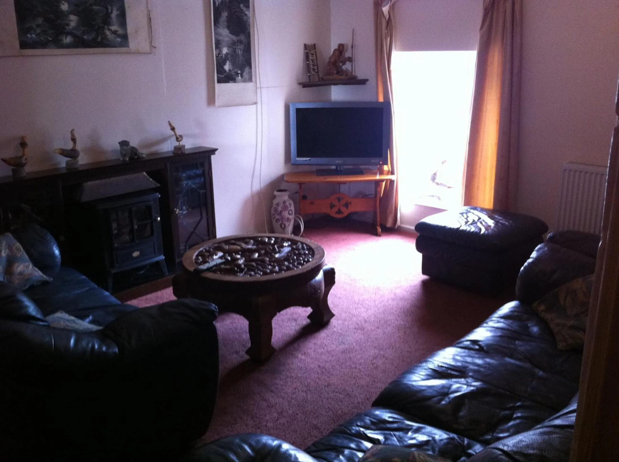 Communal lounge/ TV room in Pantyrathro International Hostel